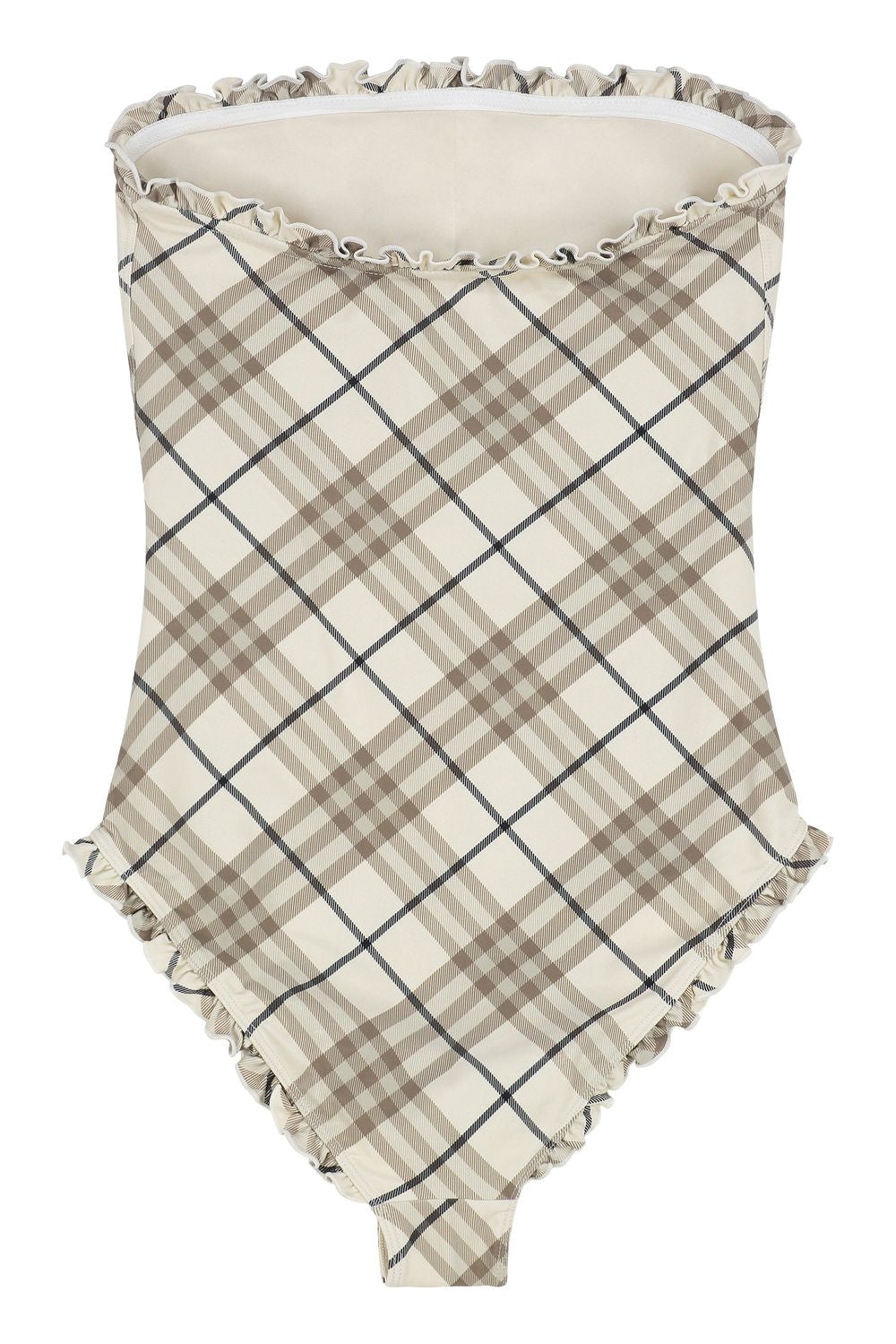 BURBERRY Printed One-Piece Swimsuit with Ruffled Trims