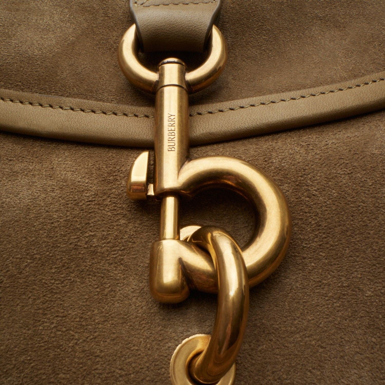 BURBERRY Mini Clip Messenger Bag in Soft Suede