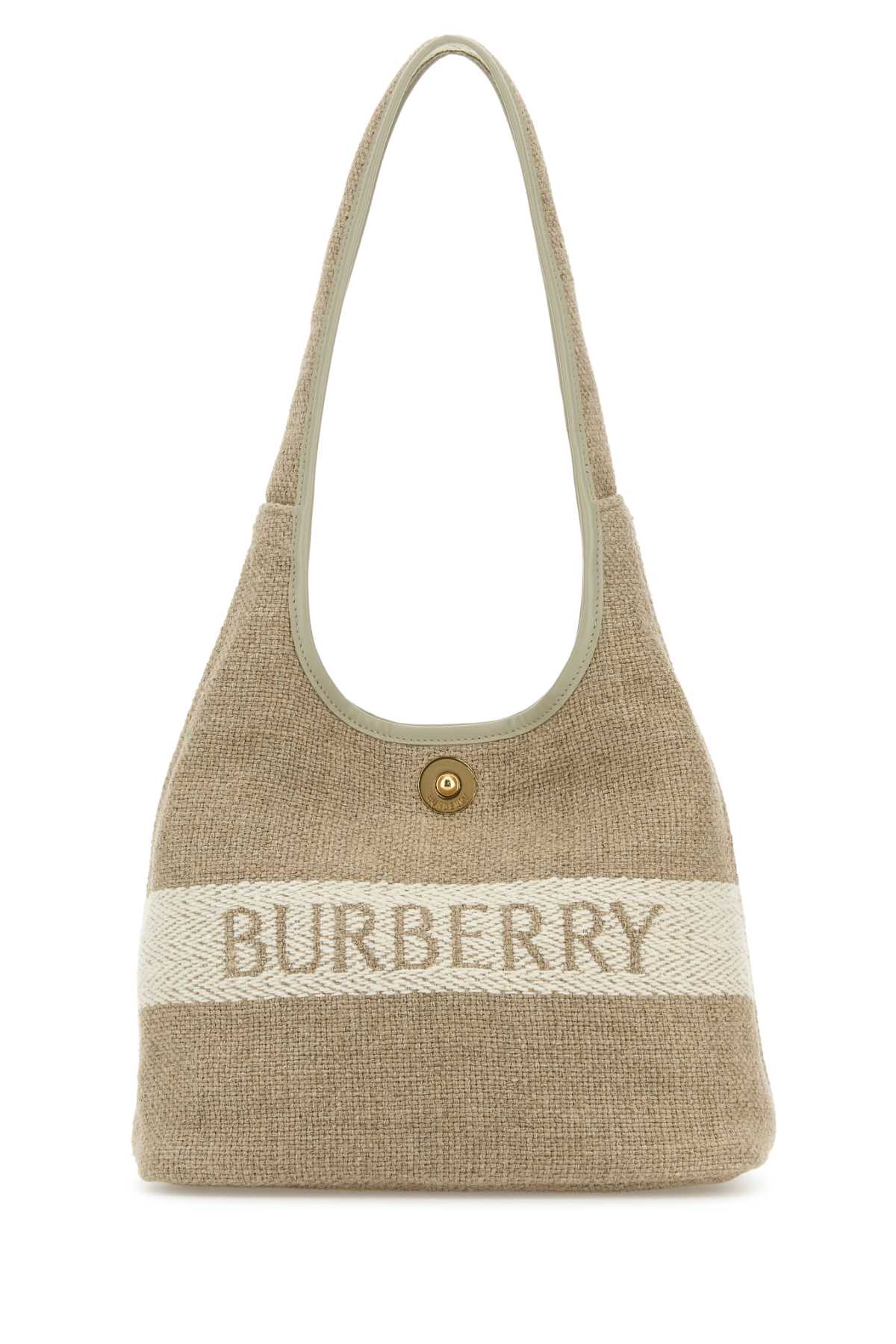 BURBERRY Cappuccino Canvas Mini Shoulder Handbag