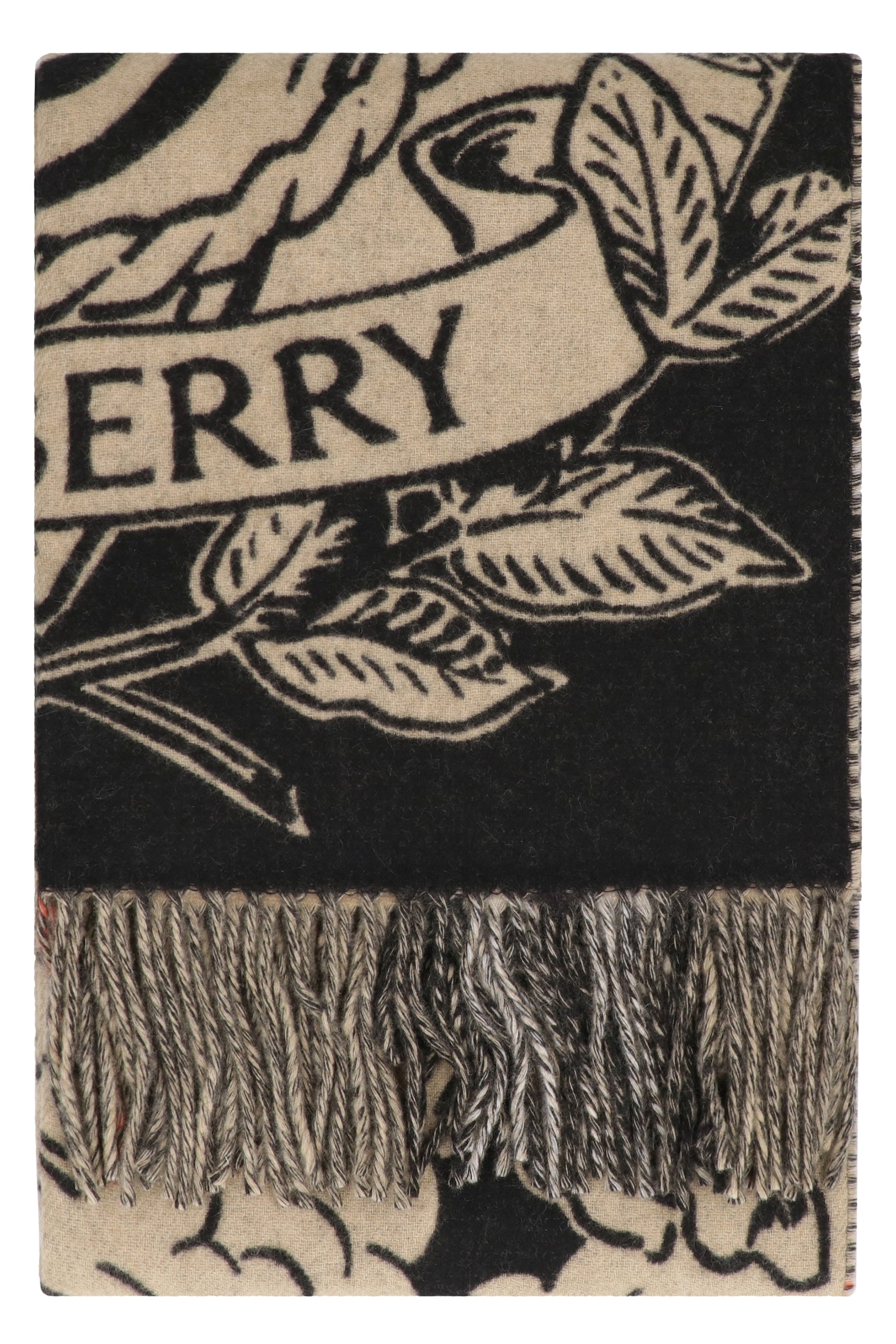 BURBERRY Cashmere Jacquard Pattern Scarf - 210x50 cm