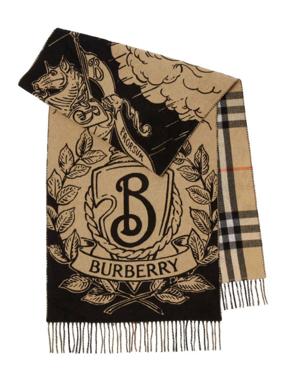 BURBERRY Cashmere Scarf with Black Shield