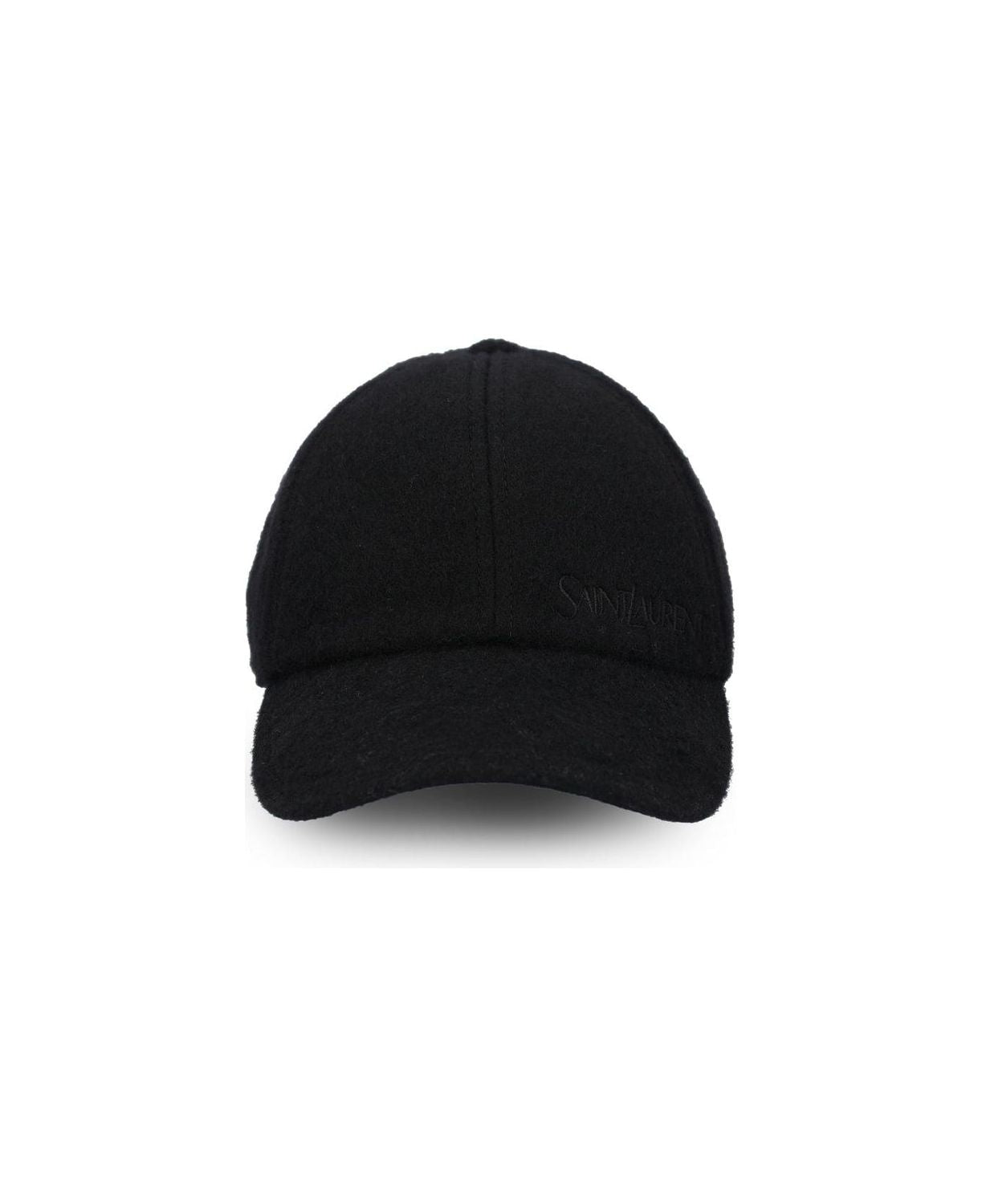 SAINT LAURENT Embroidered Wool Cap for Men