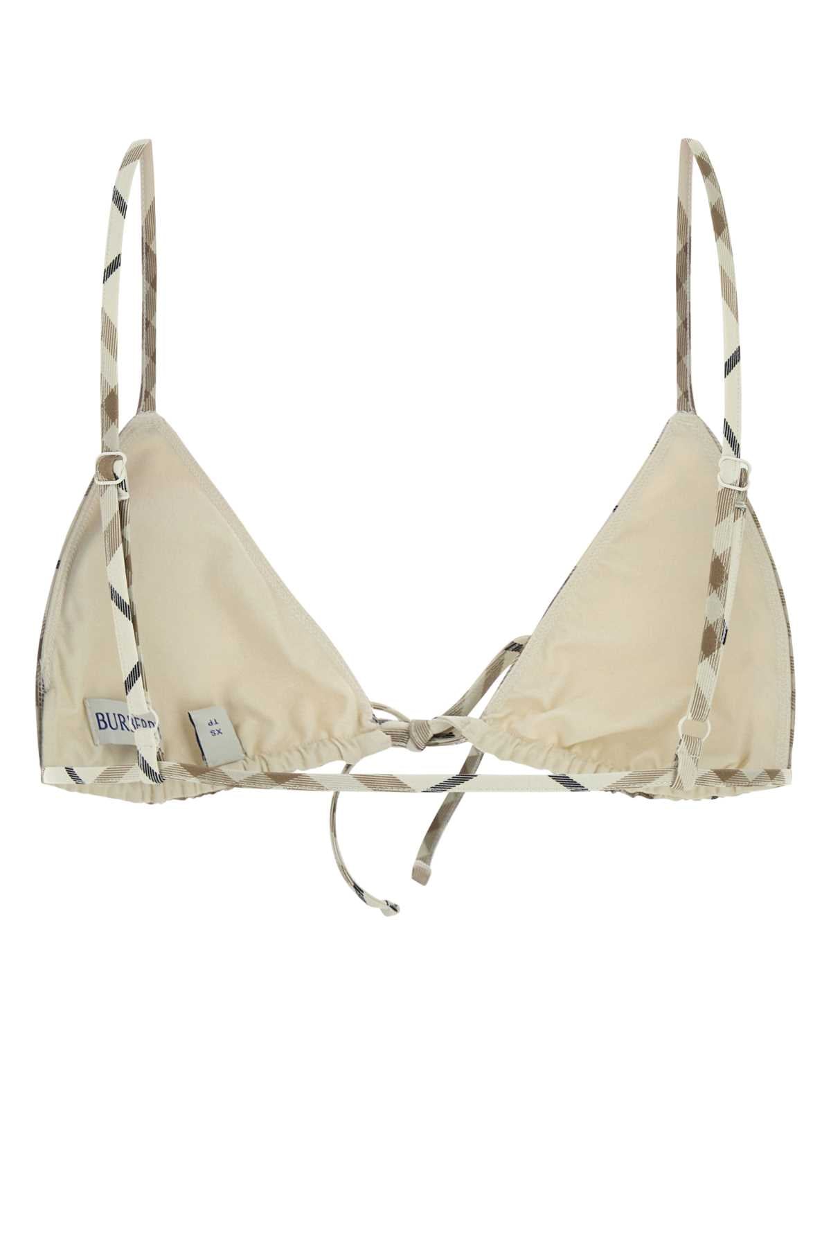 BURBERRY Printed Stretch Nylon Bikini Top