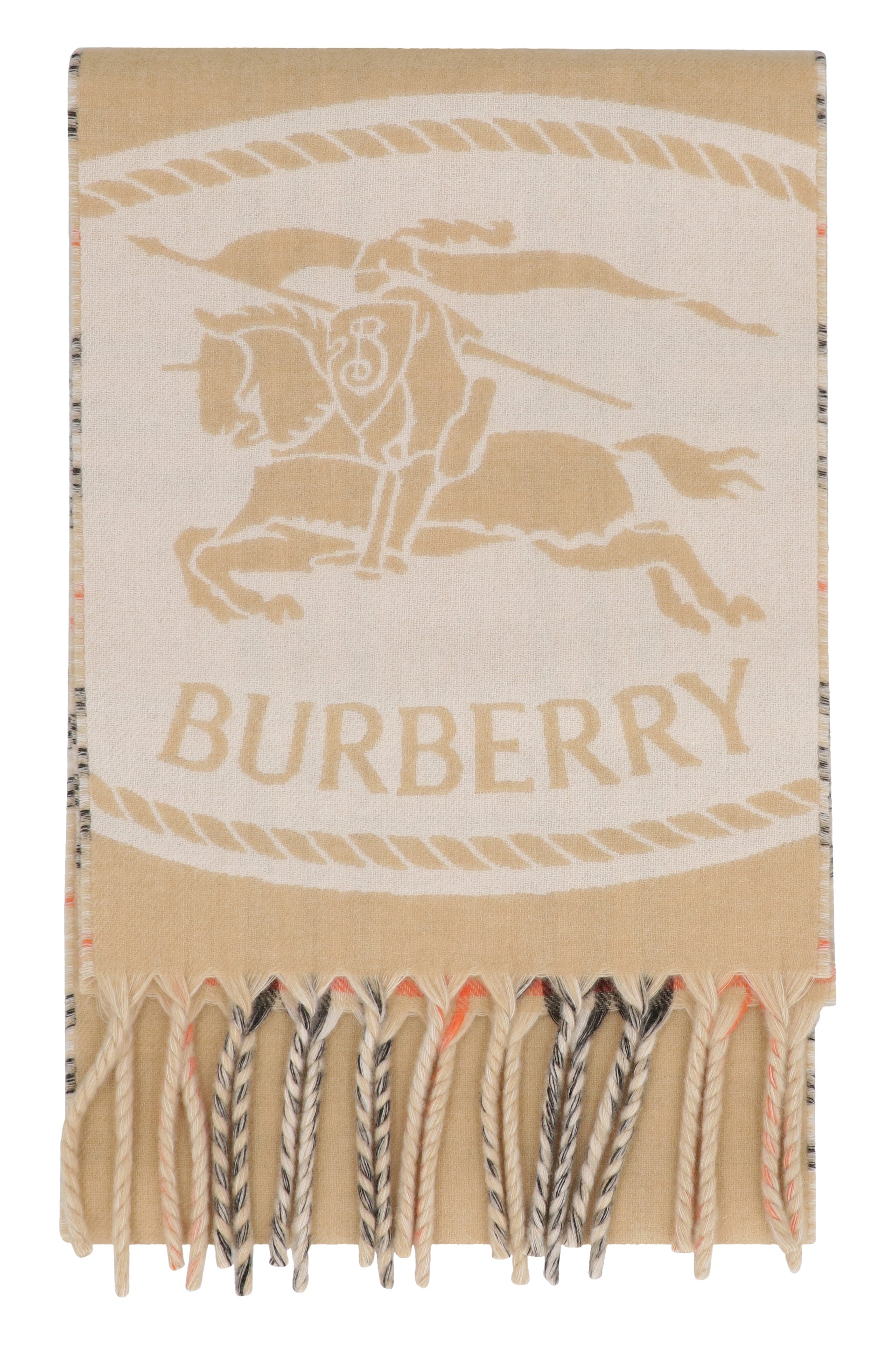 BURBERRY Cashmere Scarf with Jacquard Pattern - 168X28 CM