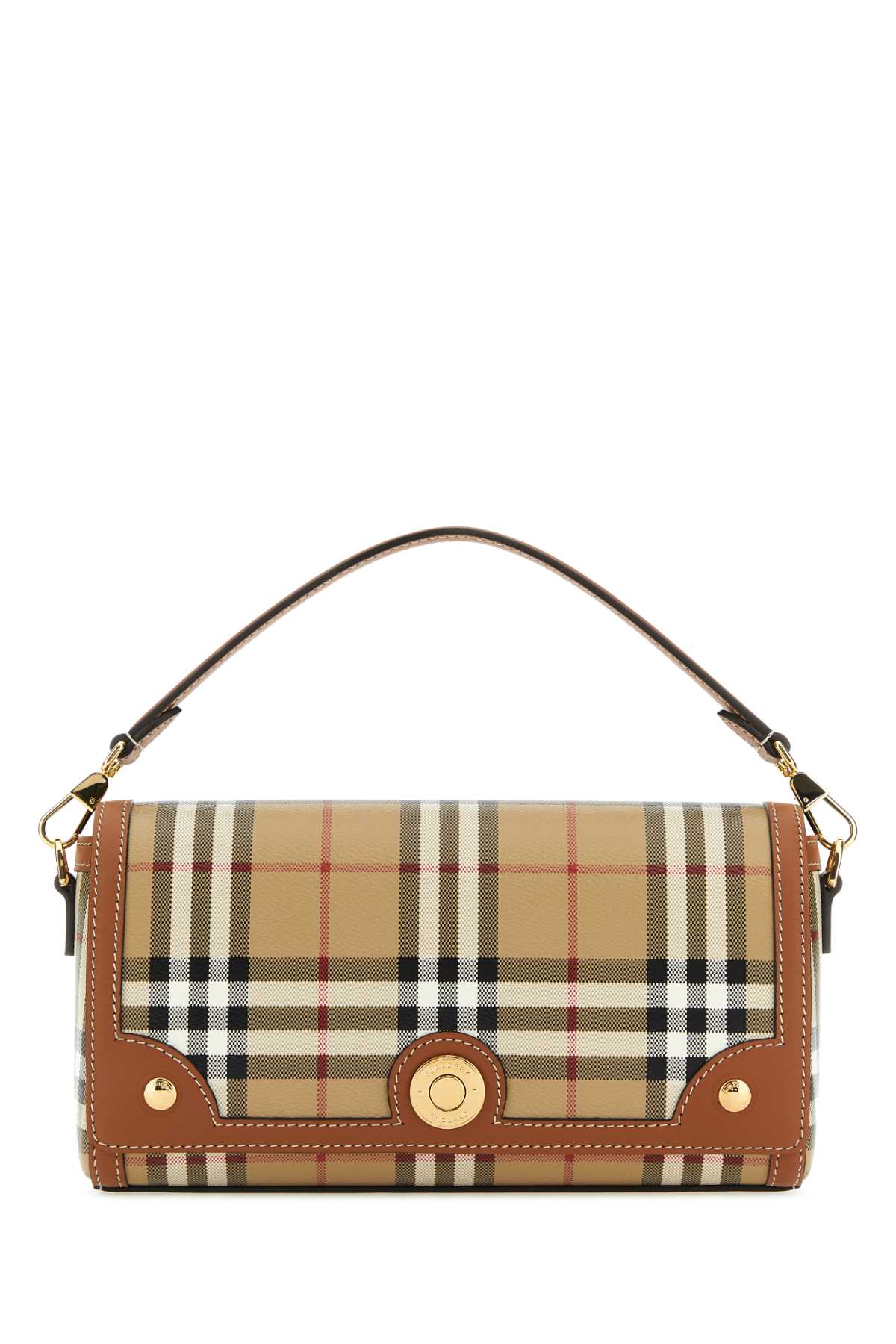 BURBERRY Printed Canvas and Leather Note Handbag