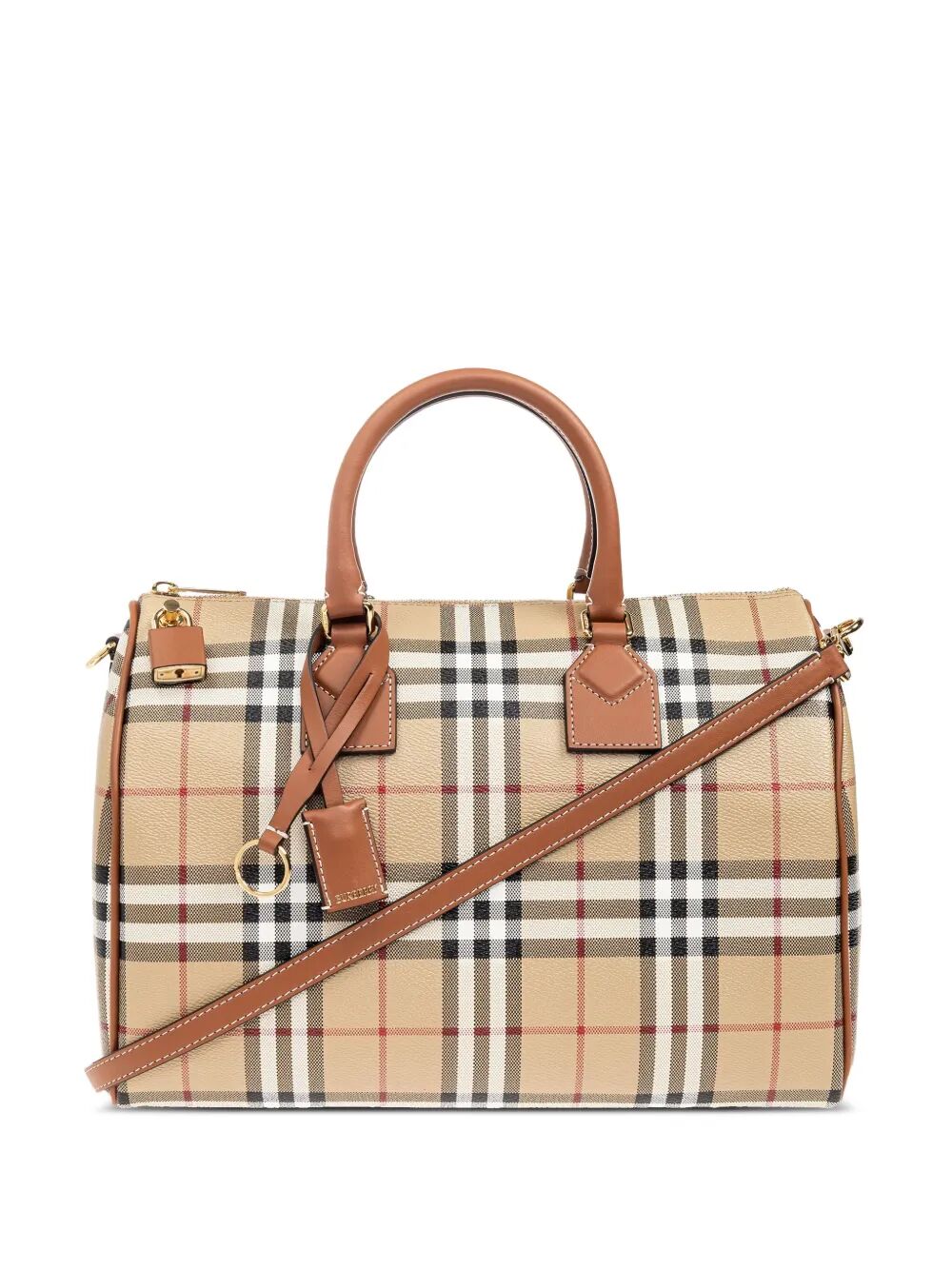 BURBERRY Medium Check Bowling Handbag 30x21x14.5 cm