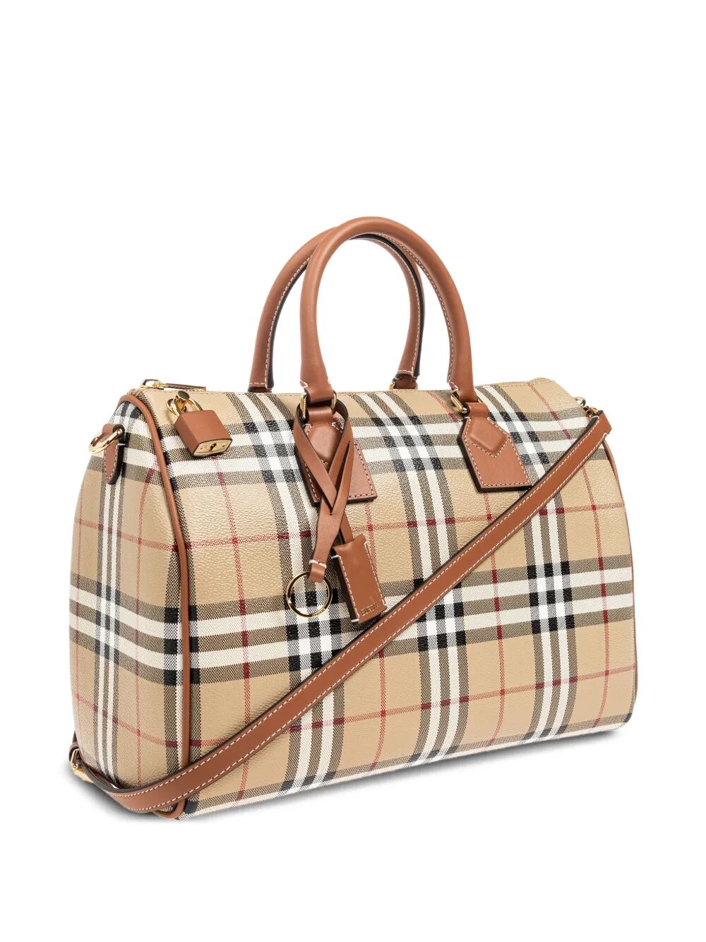 BURBERRY Medium Check Bowling Handbag 30x21x14.5 cm