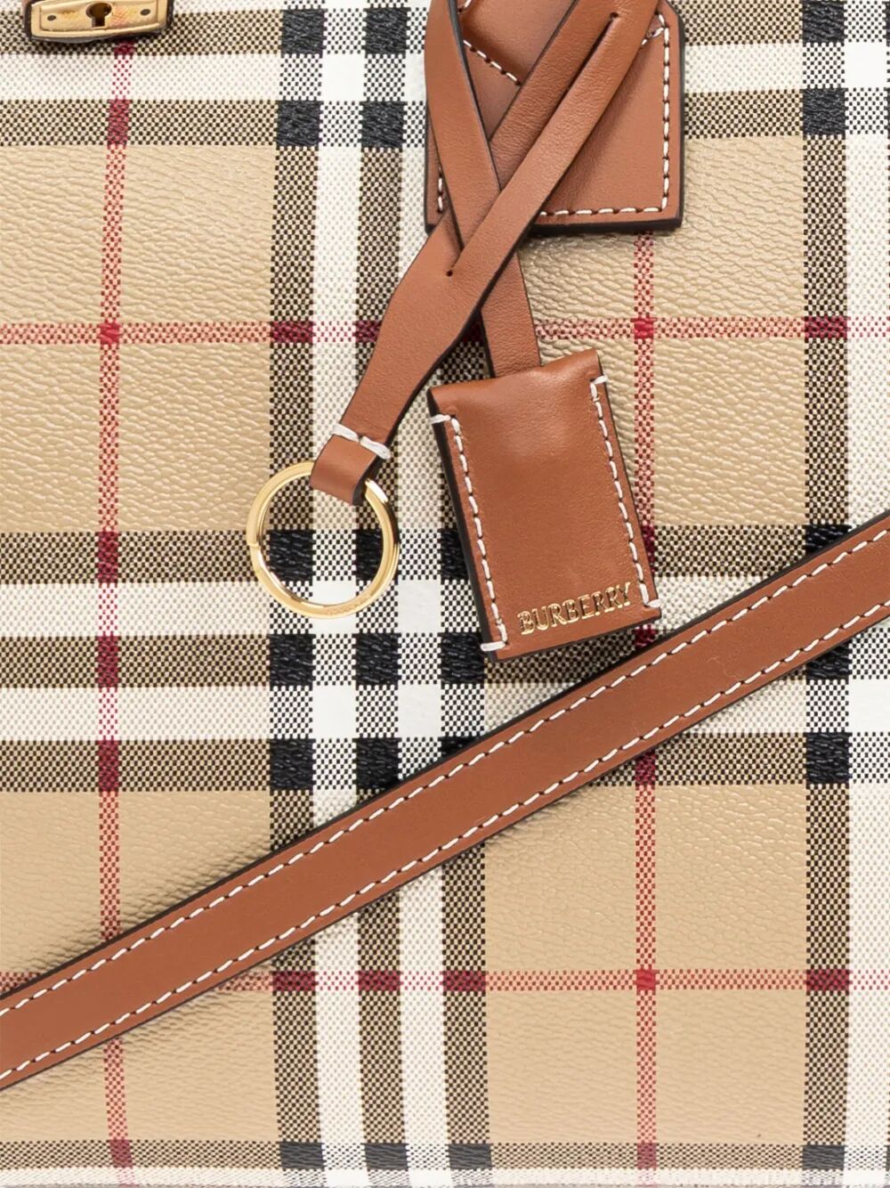 BURBERRY Medium Check Bowling Handbag 30x21x14.5 cm