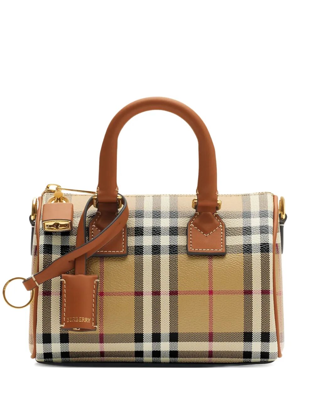 BURBERRY Mini Check Bowling Handbag