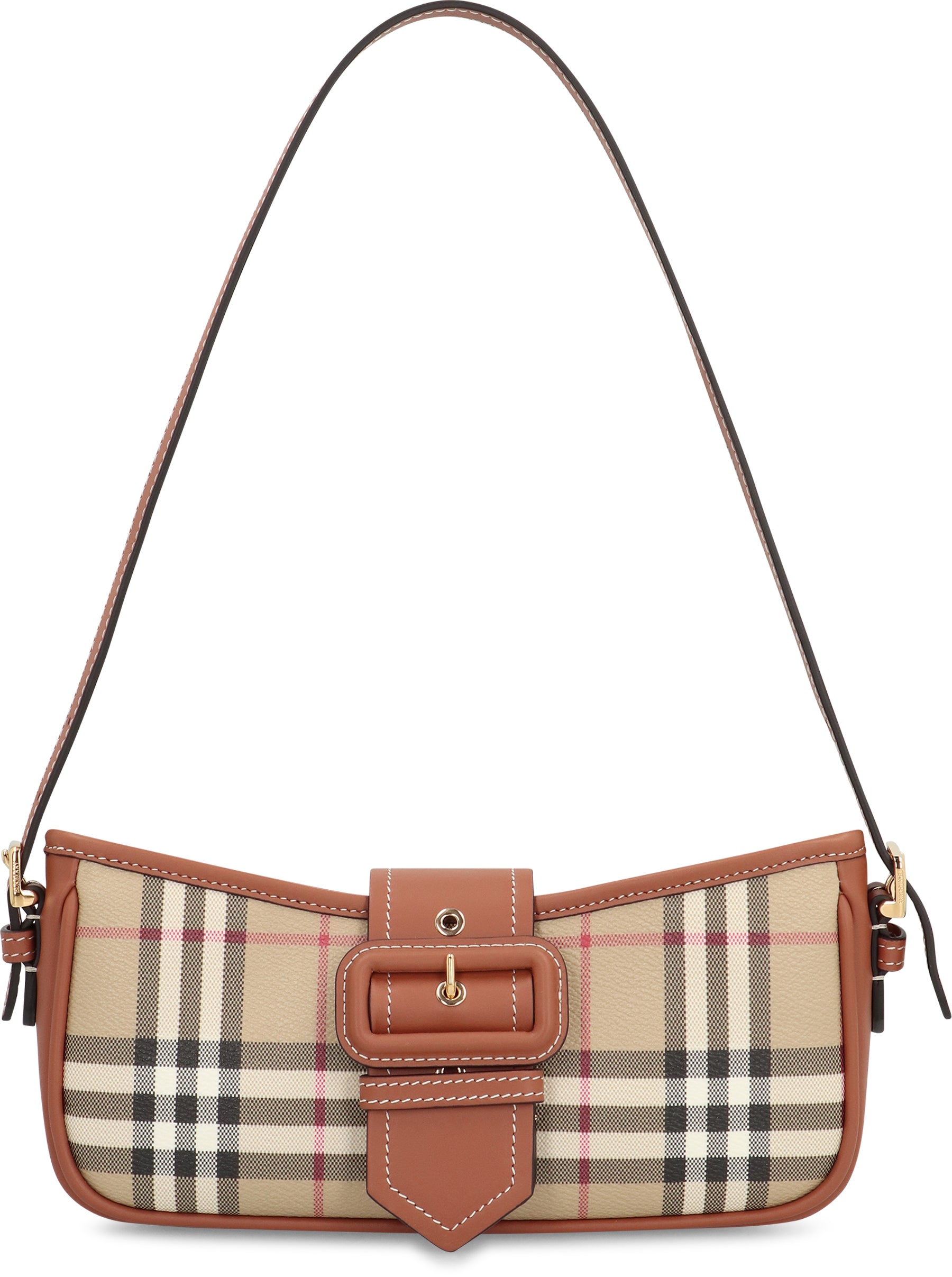 BURBERRY Check Print Mini Shoulder Handbag