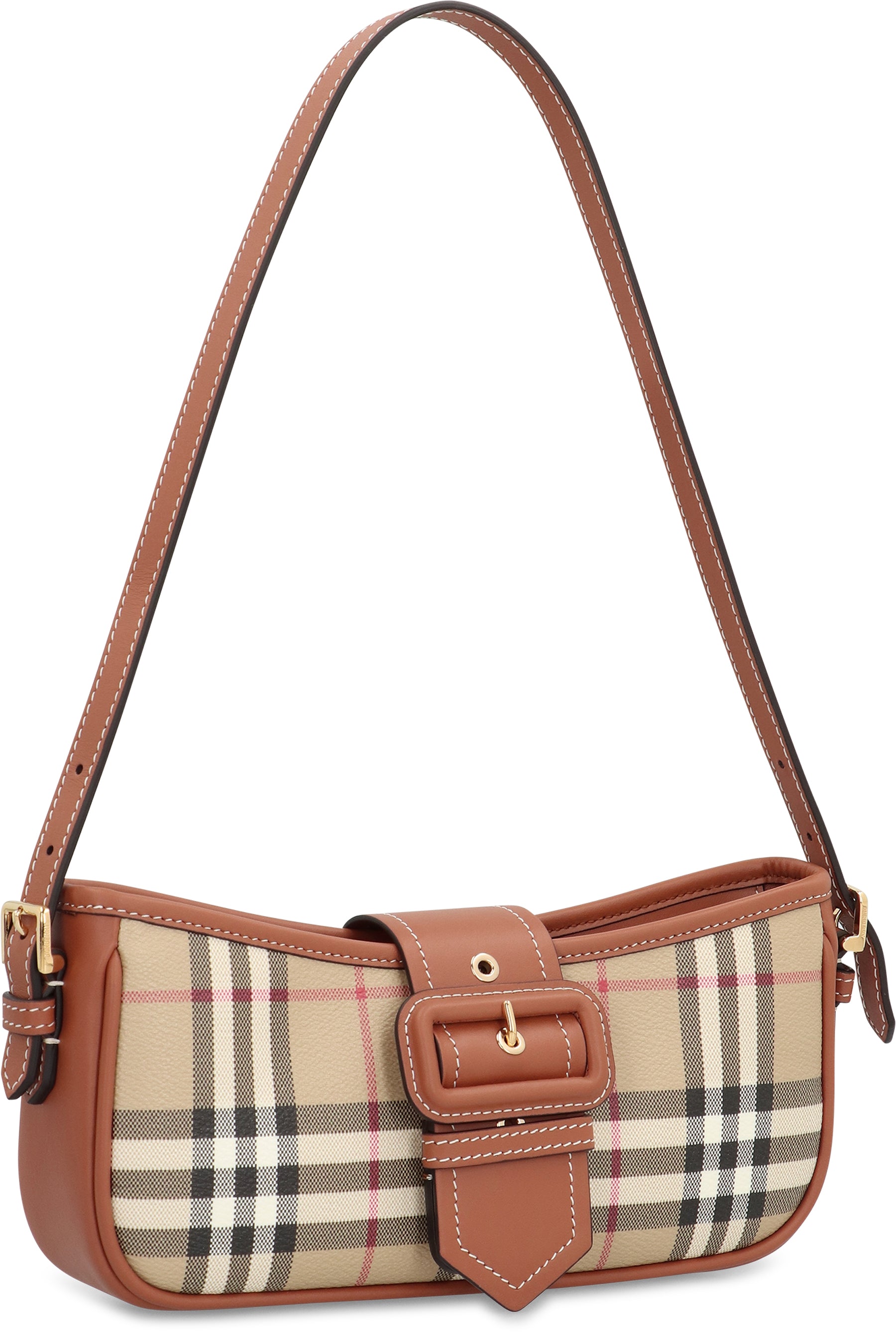 BURBERRY Check Print Mini Shoulder Handbag
