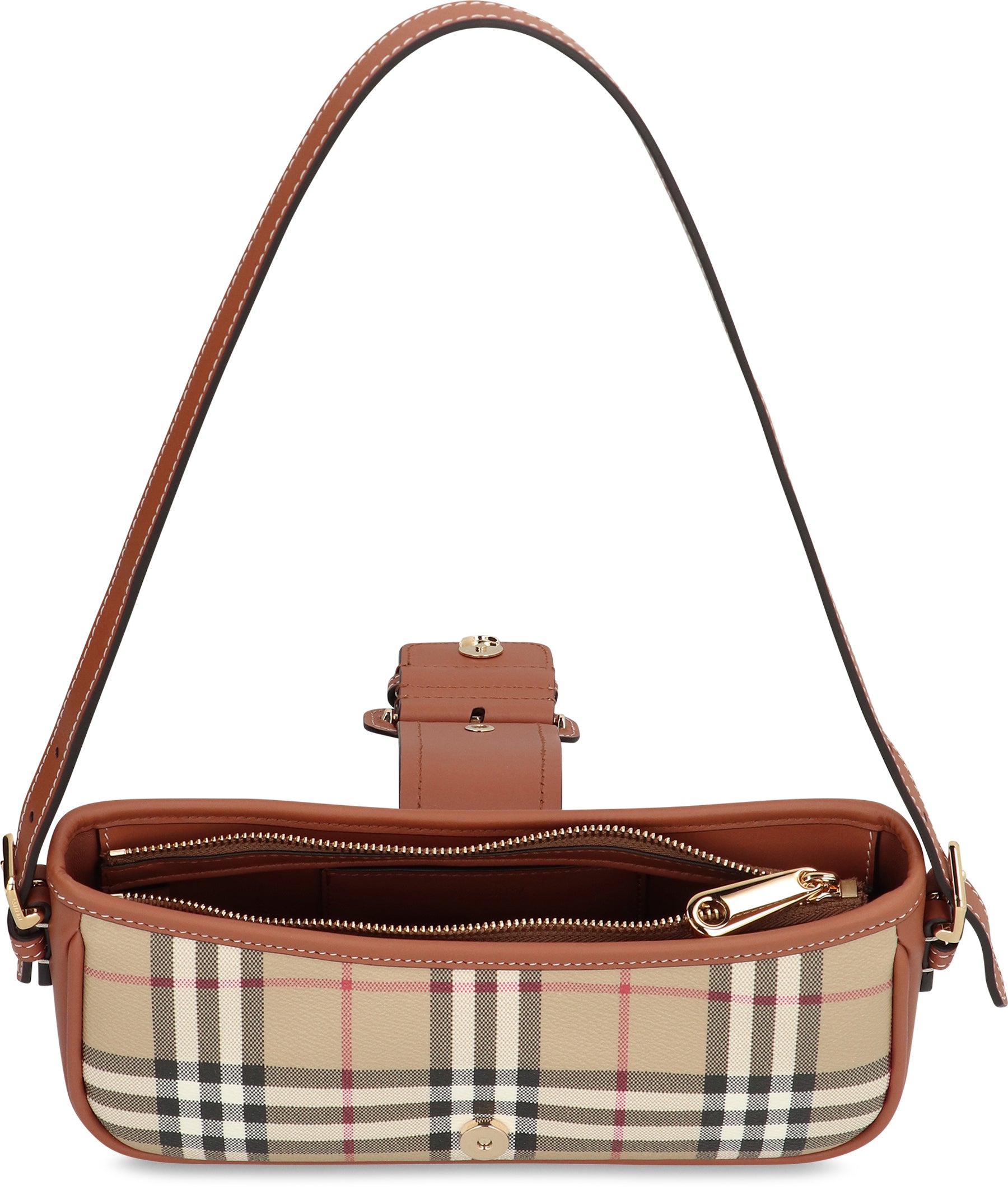 BURBERRY Check Print Mini Shoulder Handbag