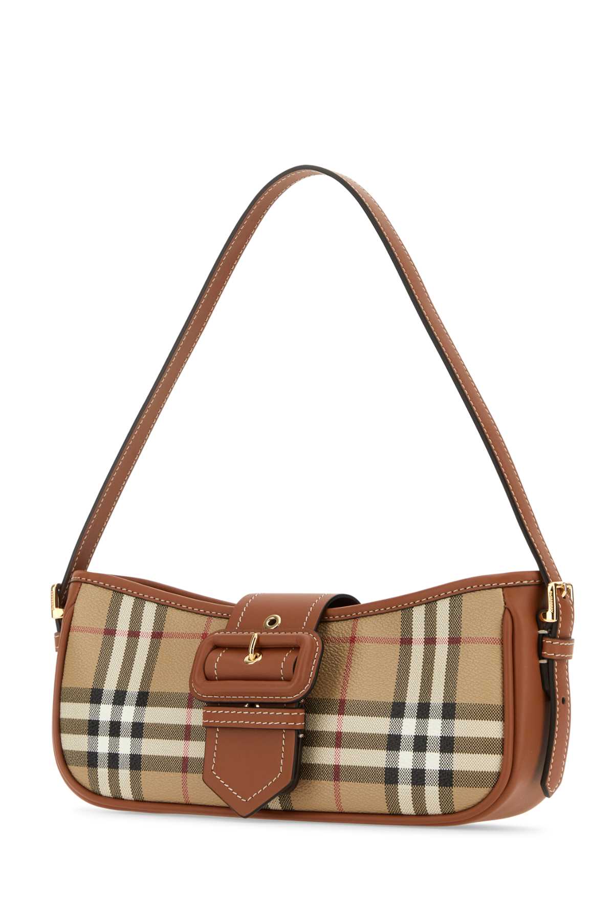 BURBERRY Checked Canvas Sling Shoulder Handbag