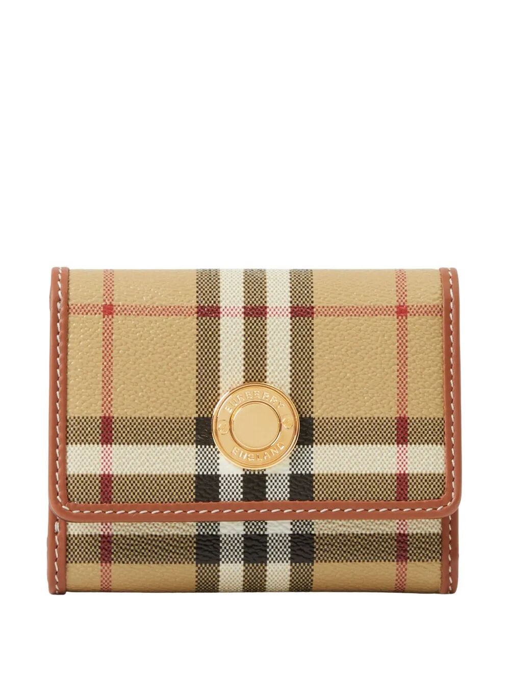 BURBERRY Mini Check Tri-Fold Wallet