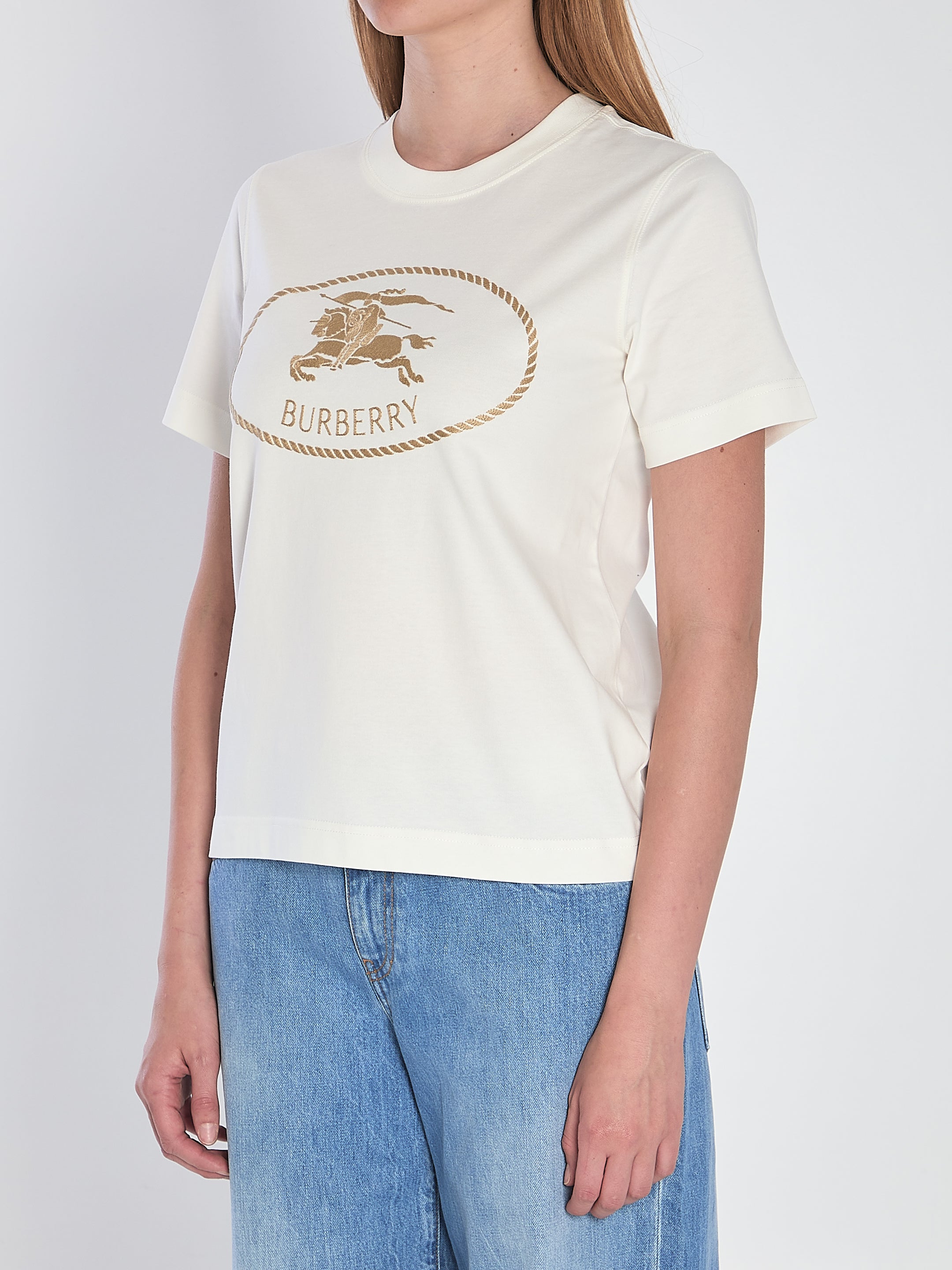 BURBERRY Knight Stamp Crew-Neck T-Shirt - Size S