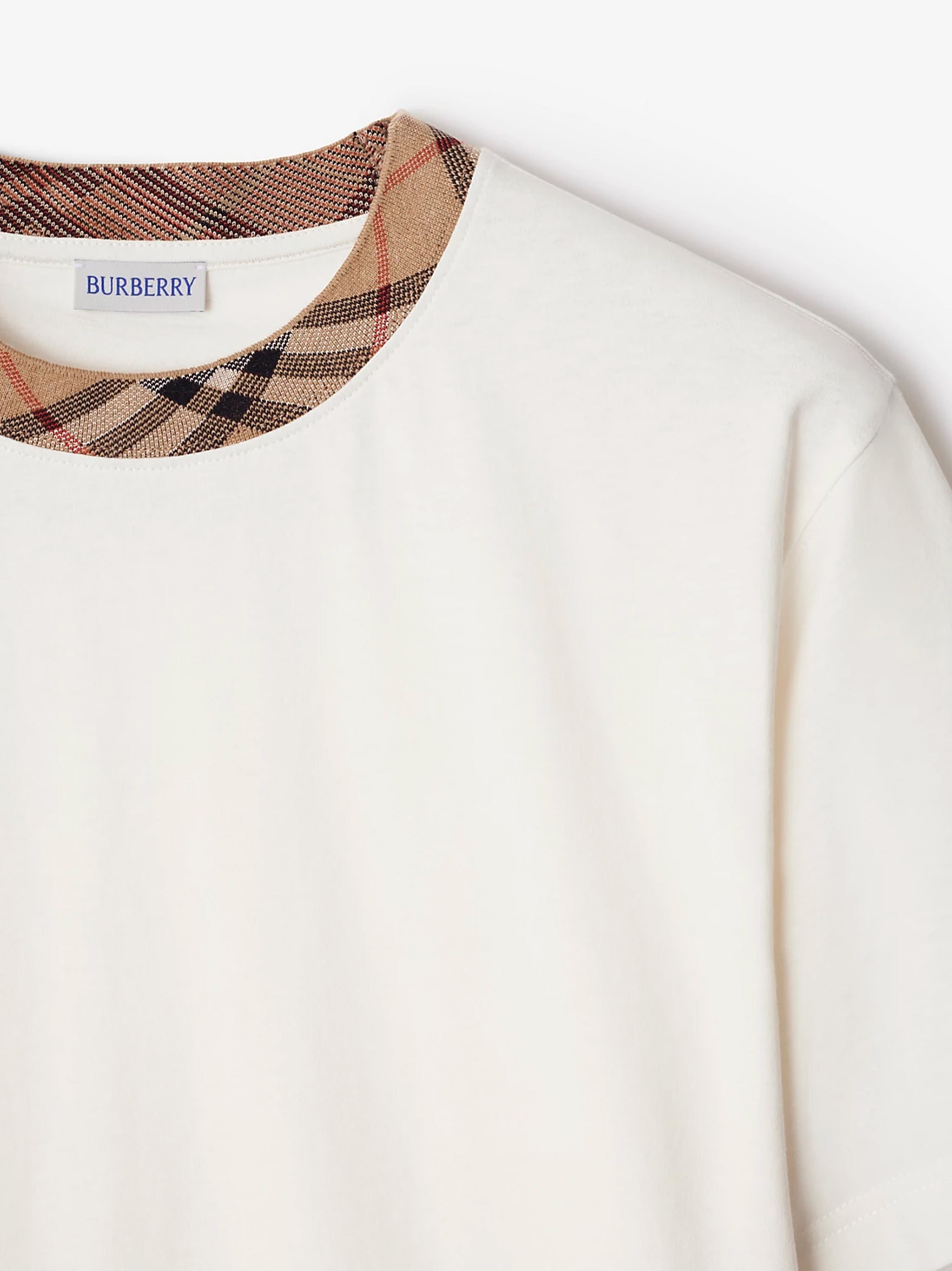 BURBERRY Check Trim T-Shirt - Size M