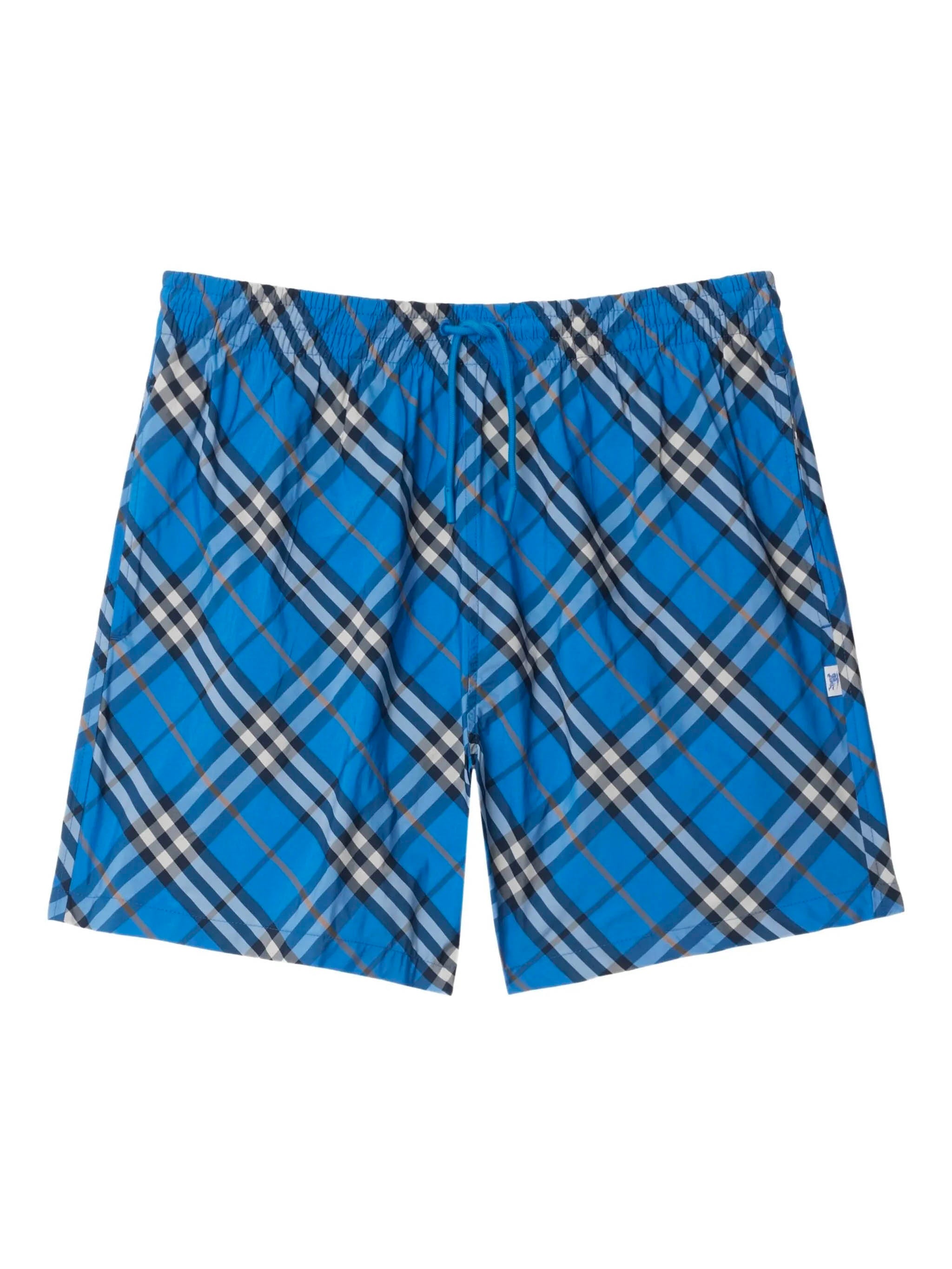 BURBERRY Check Swim Shorts with Drawcord Waist