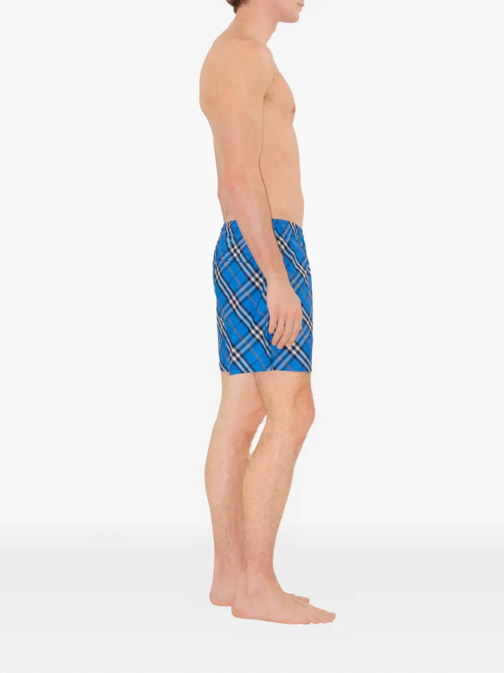 BURBERRY Check Swim Shorts with Drawcord Waist