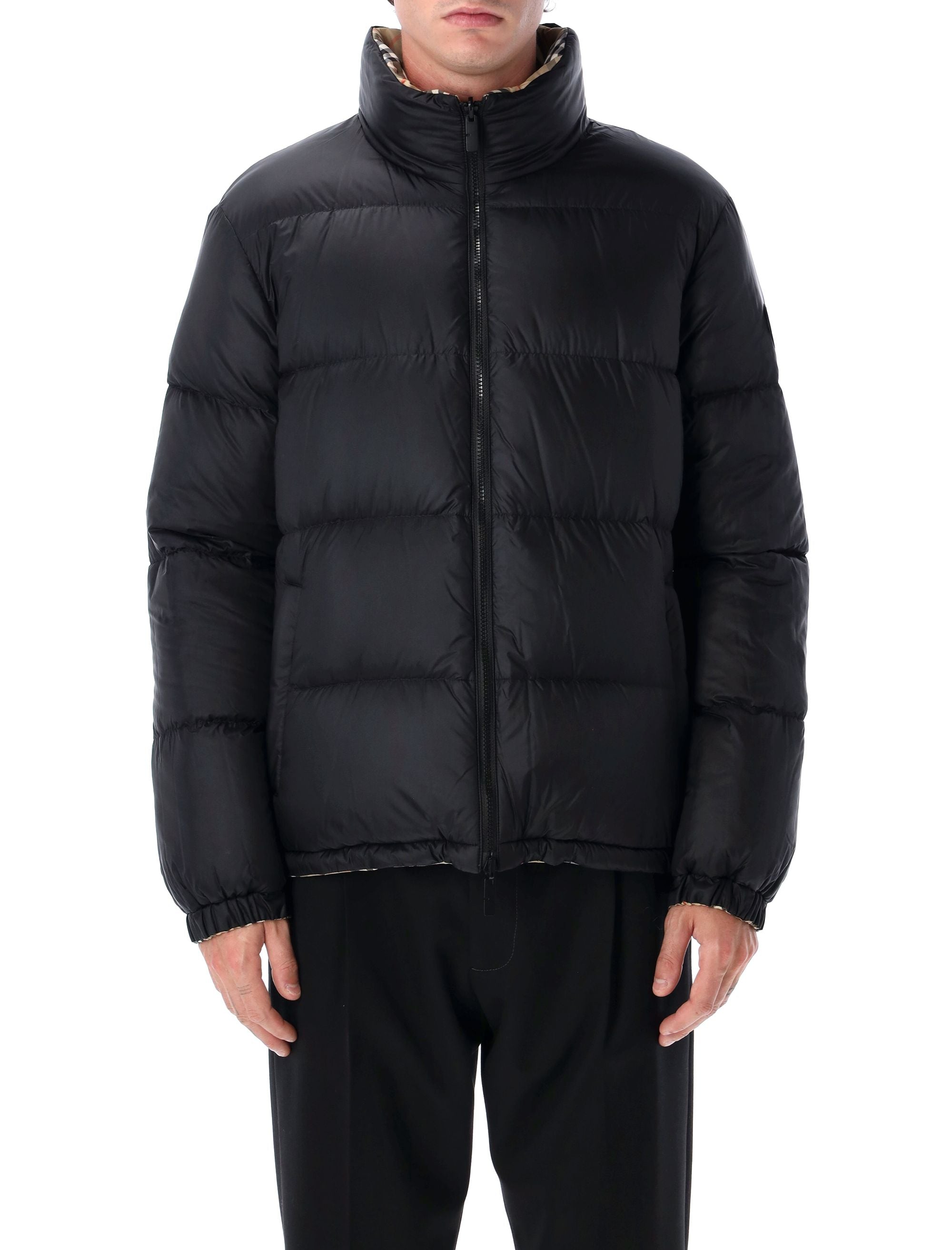 BURBERRY Reversible Down Jacket with Checkered Design for Men