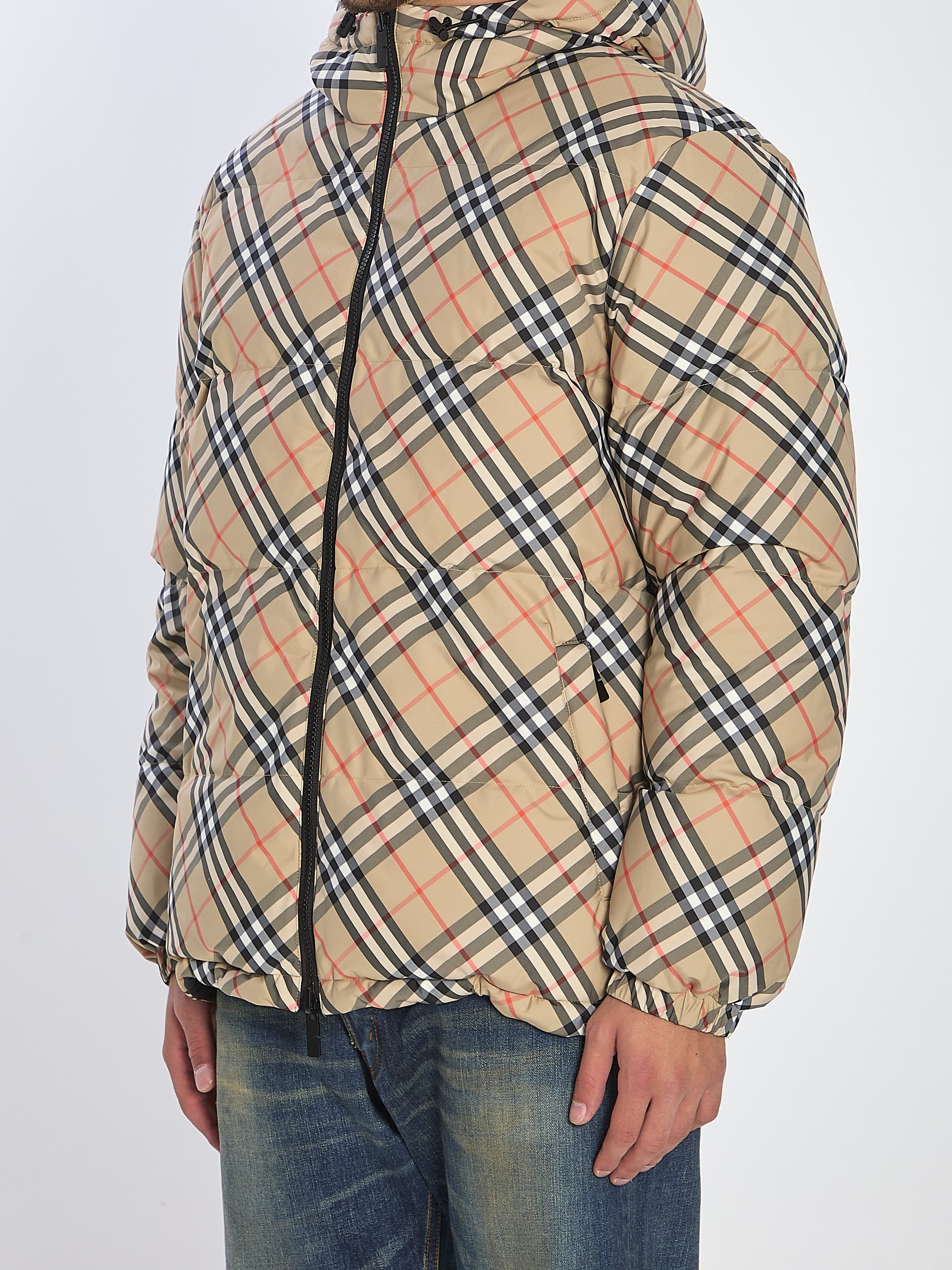 BURBERRY Reversible Check Puffer Jacket - Size L