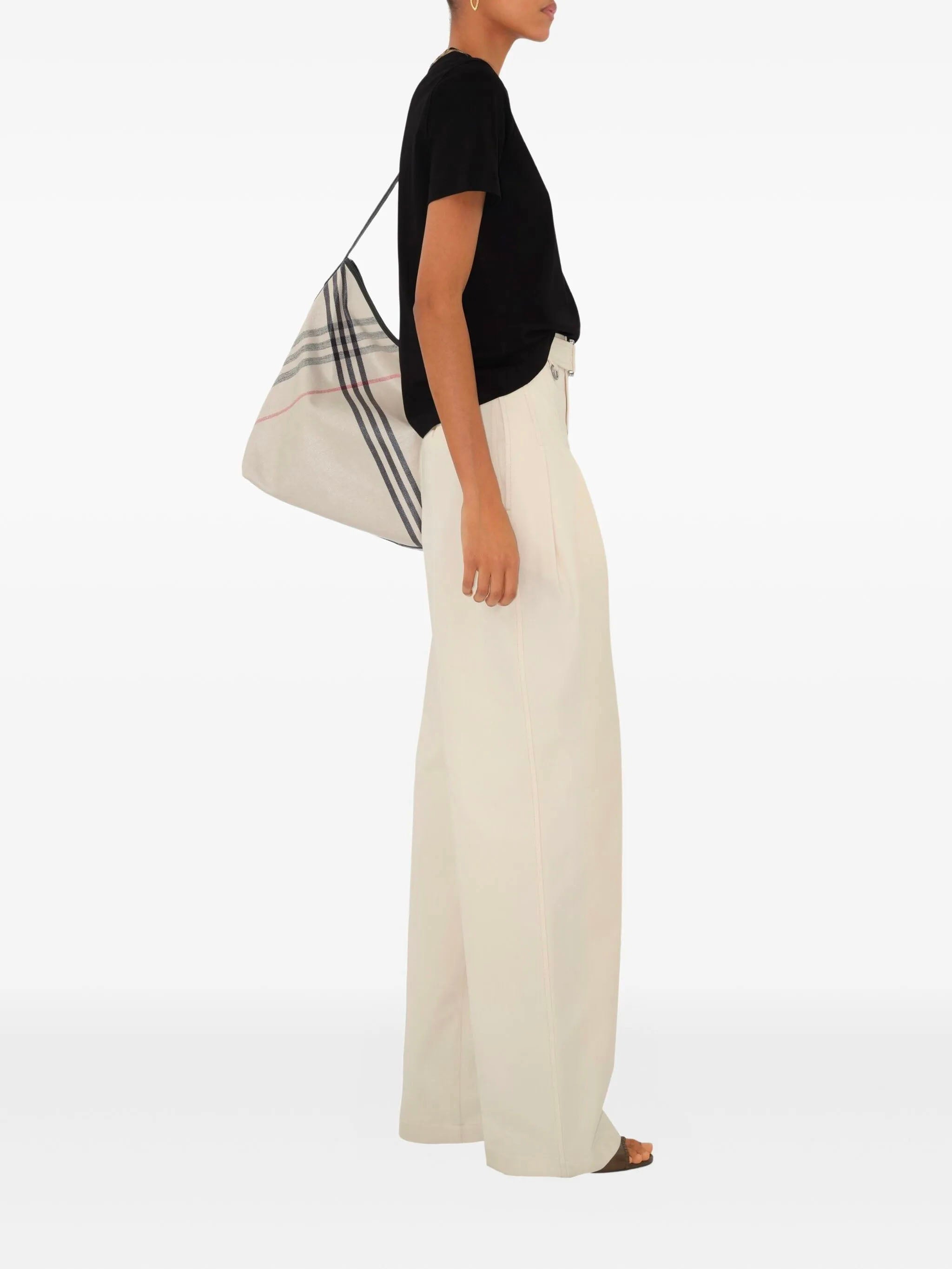 BURBERRY Check Motif Cotton T-Shirt for Women - FW25 Collection