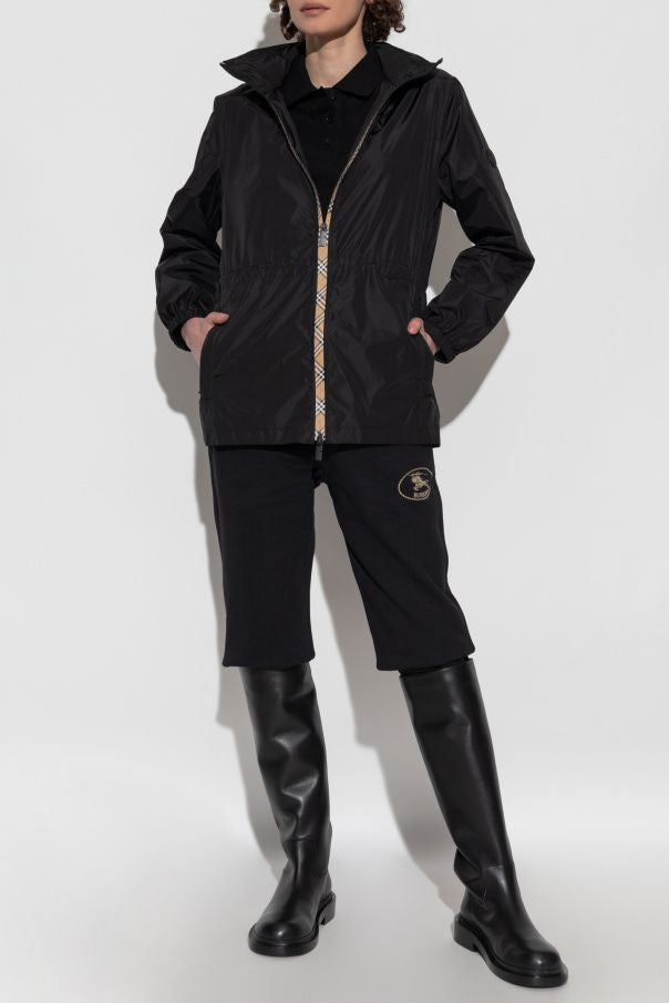 BURBERRY Check Motif Nylon Jacket for Women