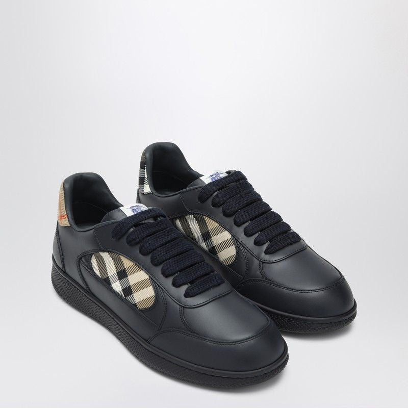 BURBERRY Leather and Check Sneakers for Men - FW25