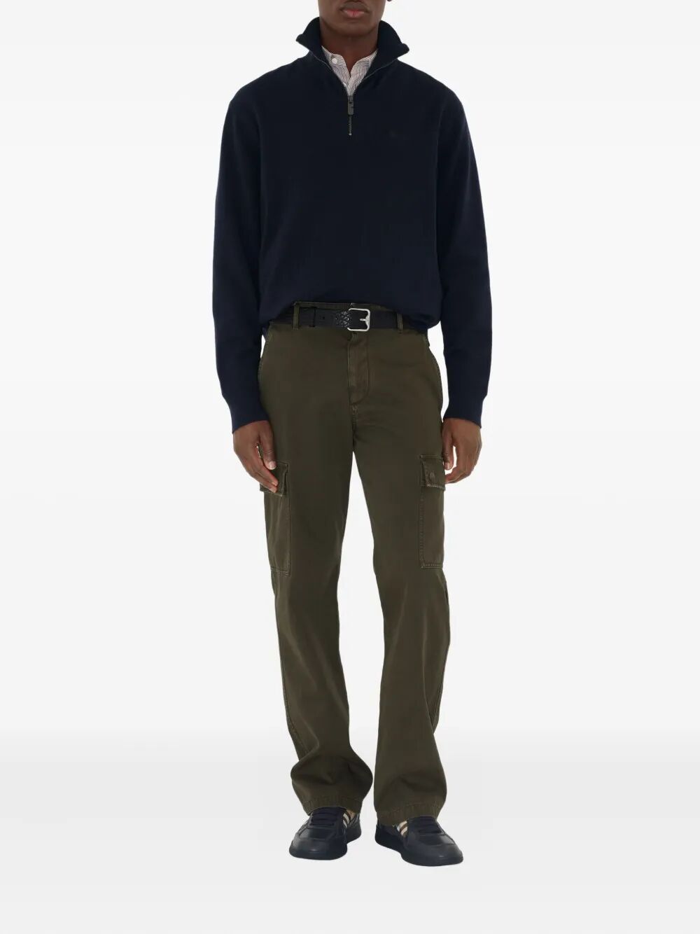 BURBERRY Check Fabric and Leather Terrace Sneaker