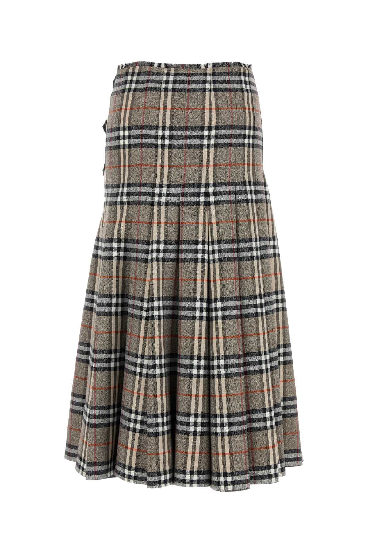 BURBERRY Checked Wool Skirt - AU25-WW-GIU-4.3.004