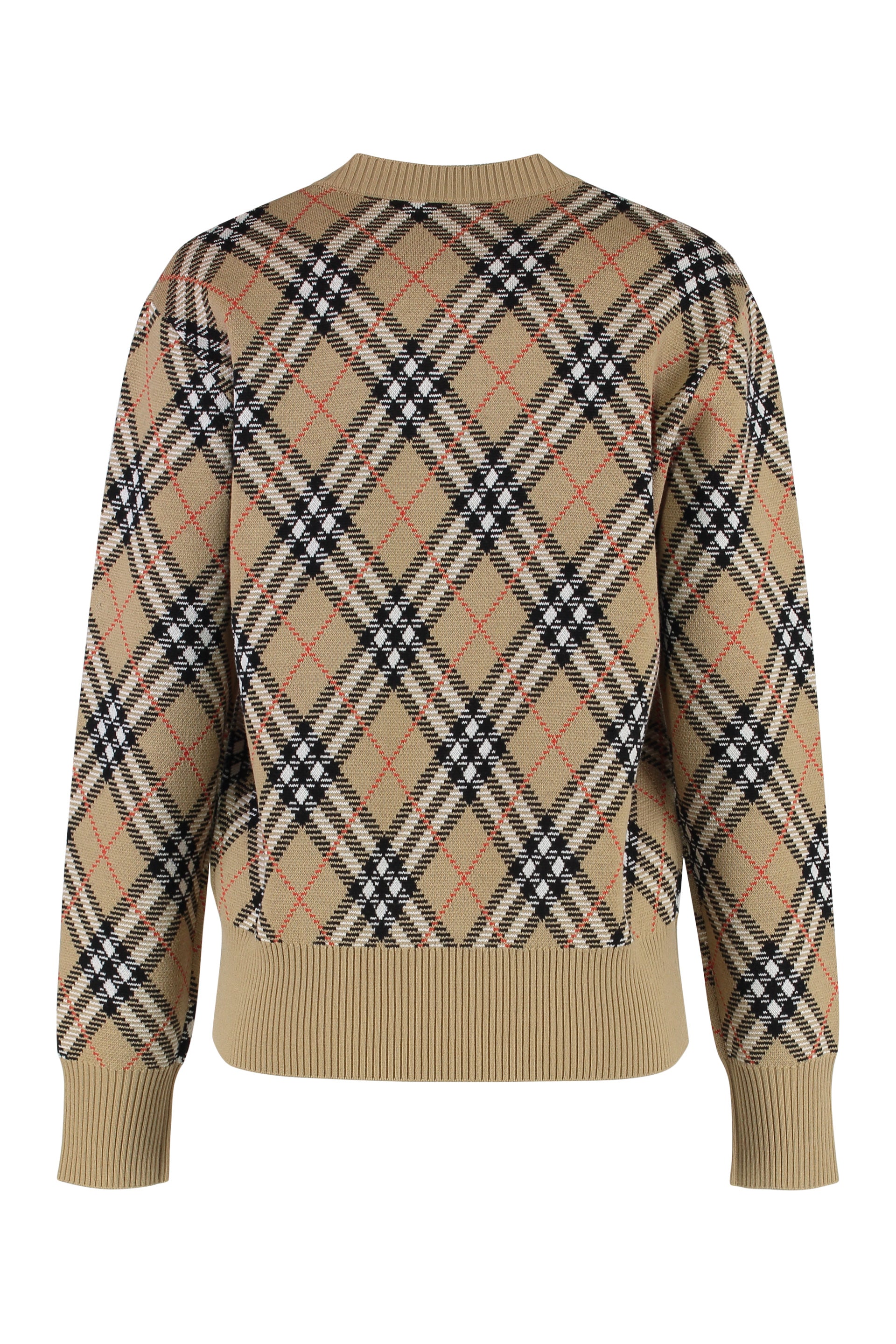 BURBERRY Wool Blend Pullover with Check Motif for Women - FW25