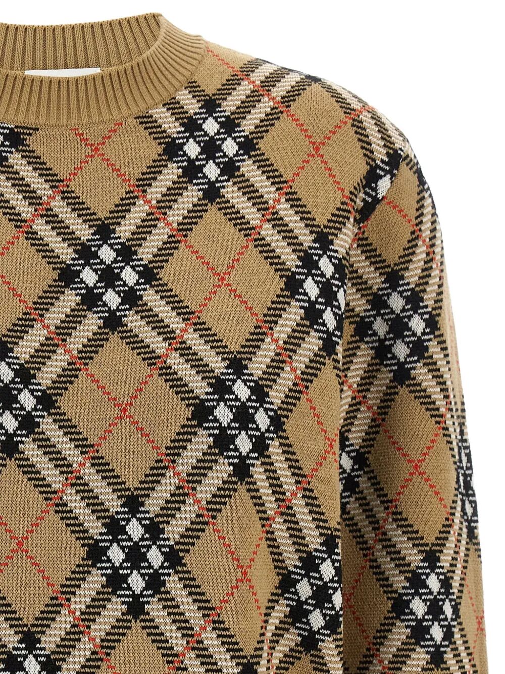 BURBERRY Check-Pattern Wool Sweater for Women