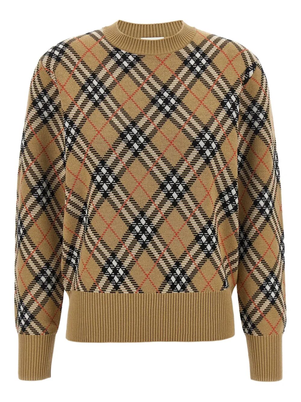 BURBERRY Check-Pattern Wool Sweater for Women