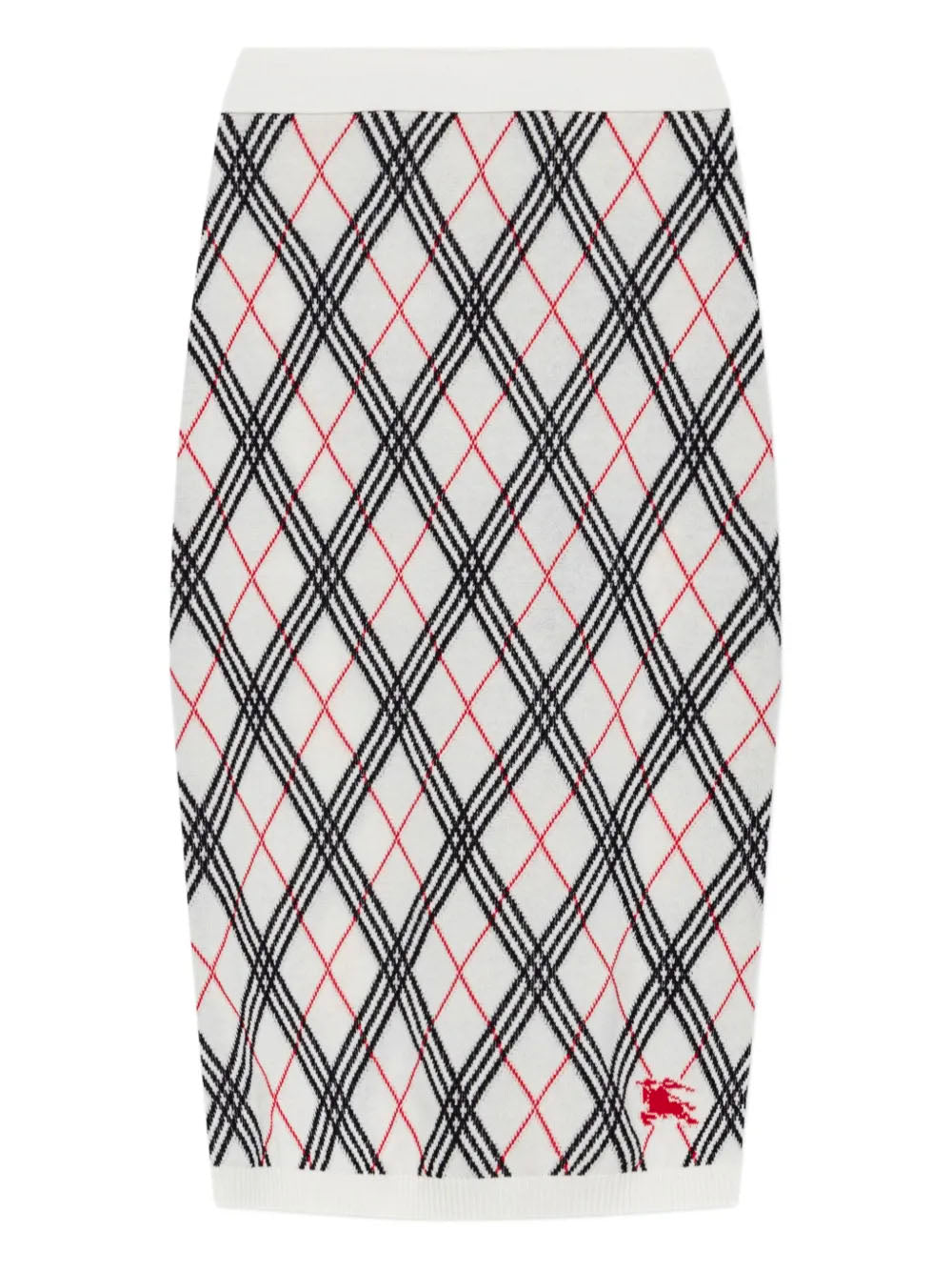 BURBERRY Knit Check Skirt with Elastic Waist