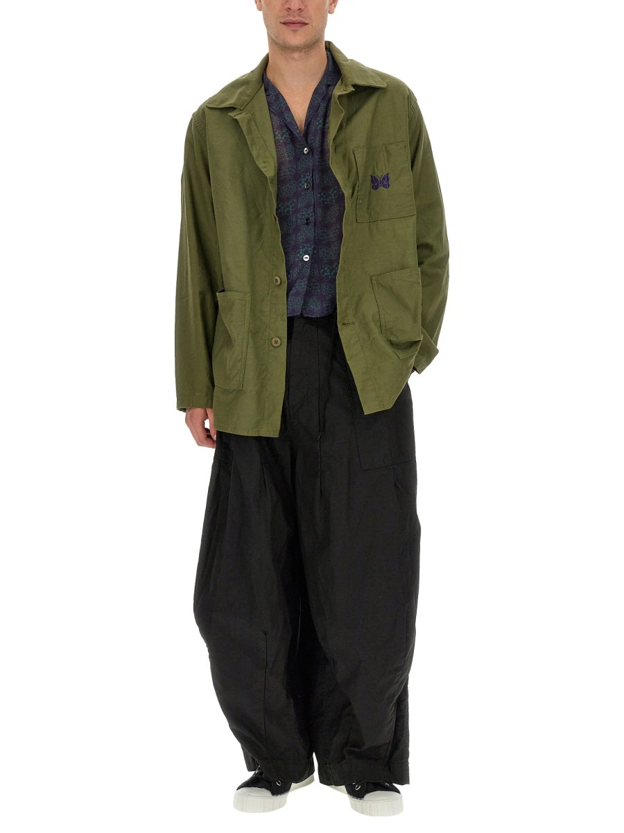 NEEDLES Oversized Embroidered Logo Shirt