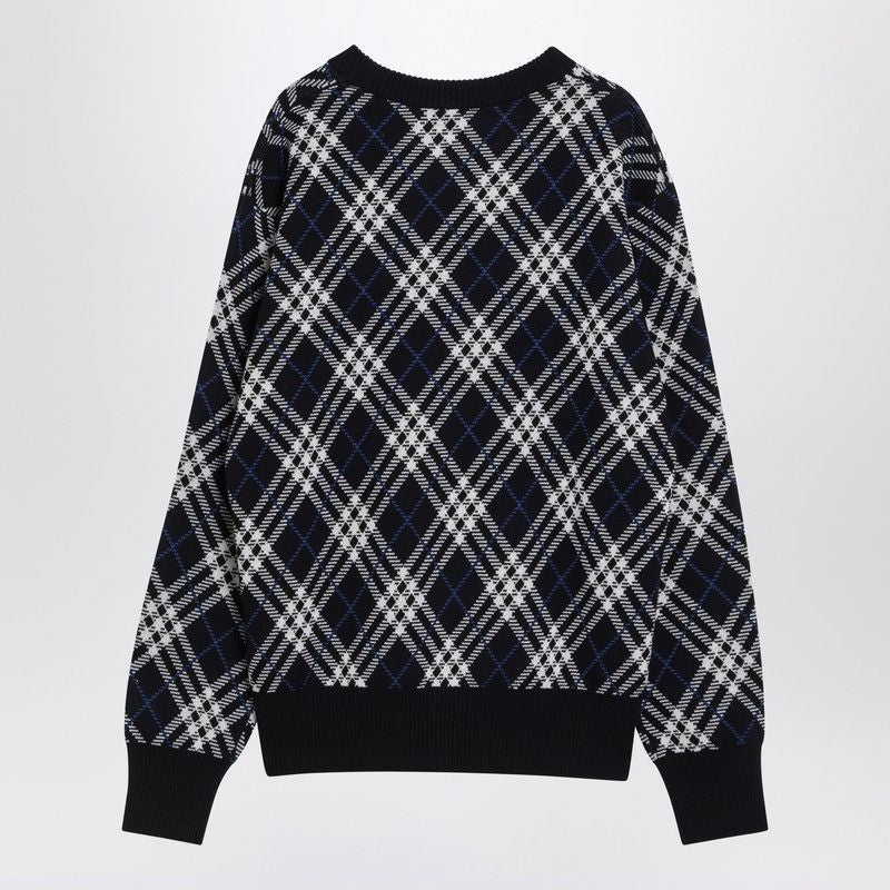 BURBERRY Check-Pattern Wool Blend Sweater for Men