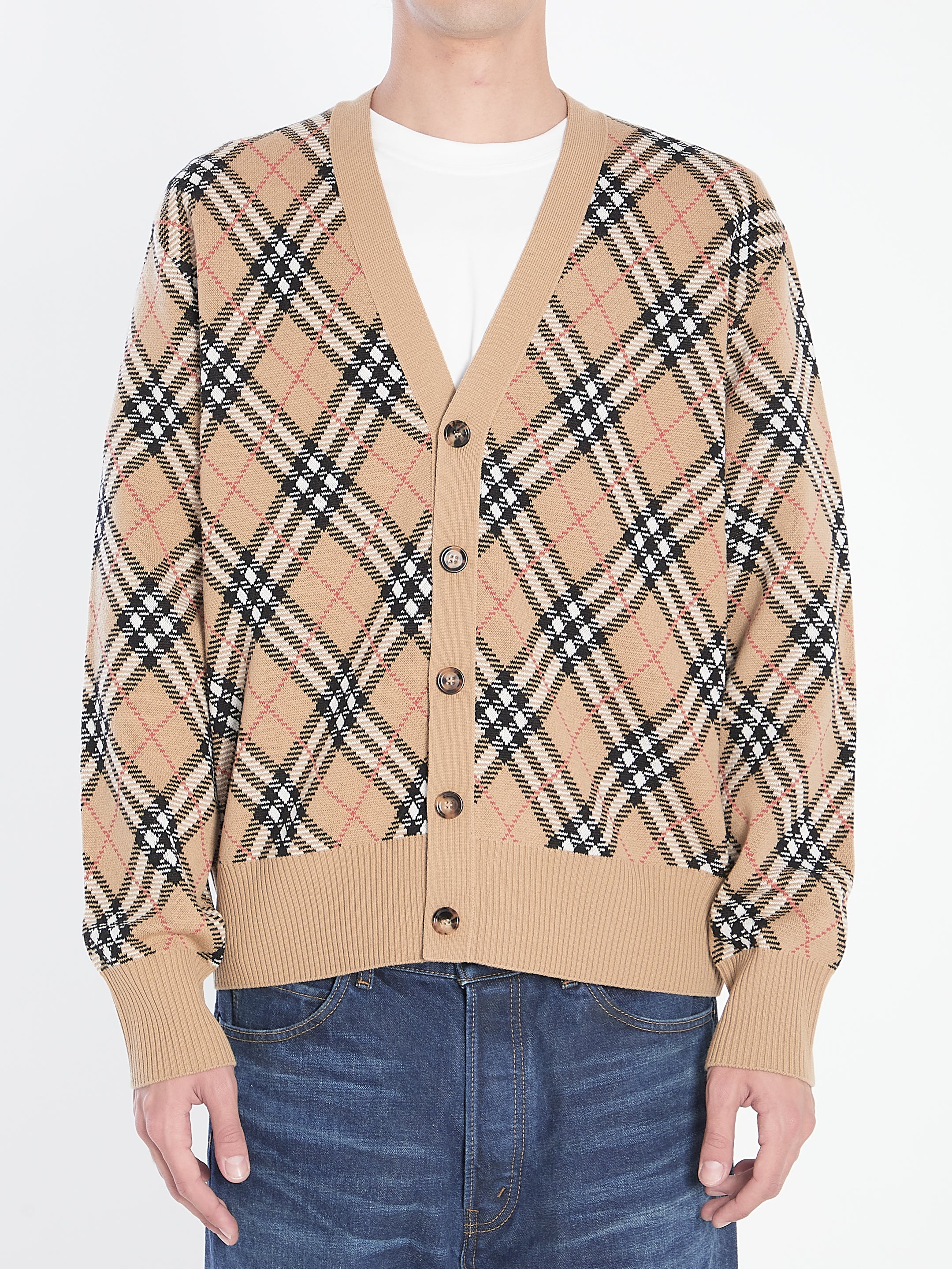 BURBERRY Embroidered Wool Blend Cardigan for Men