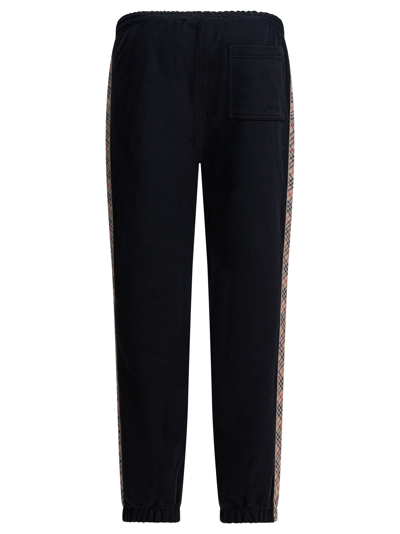 BURBERRY Regular Fit Trousers with Check Trim