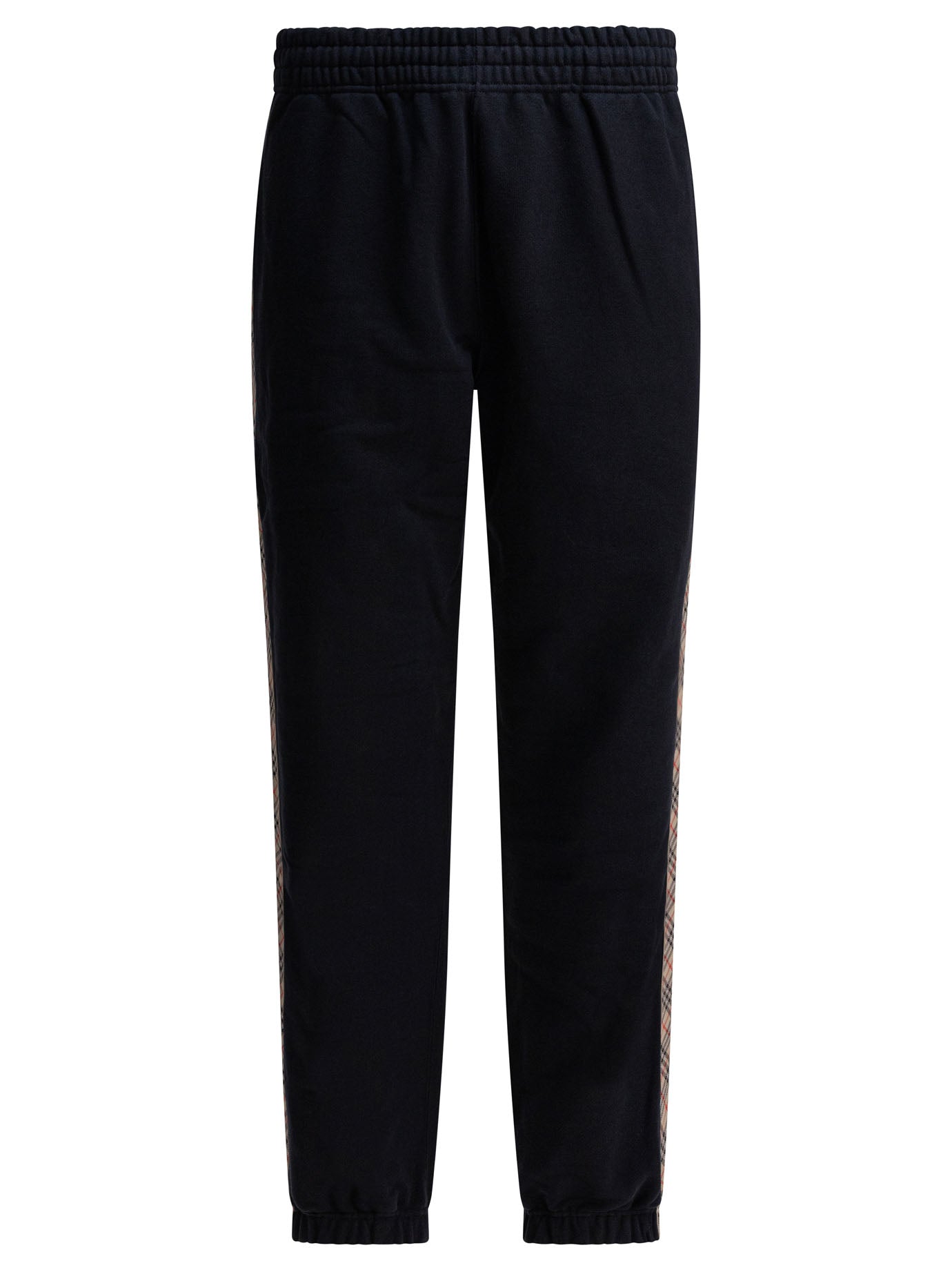 BURBERRY Regular Fit Trousers with Check Trim