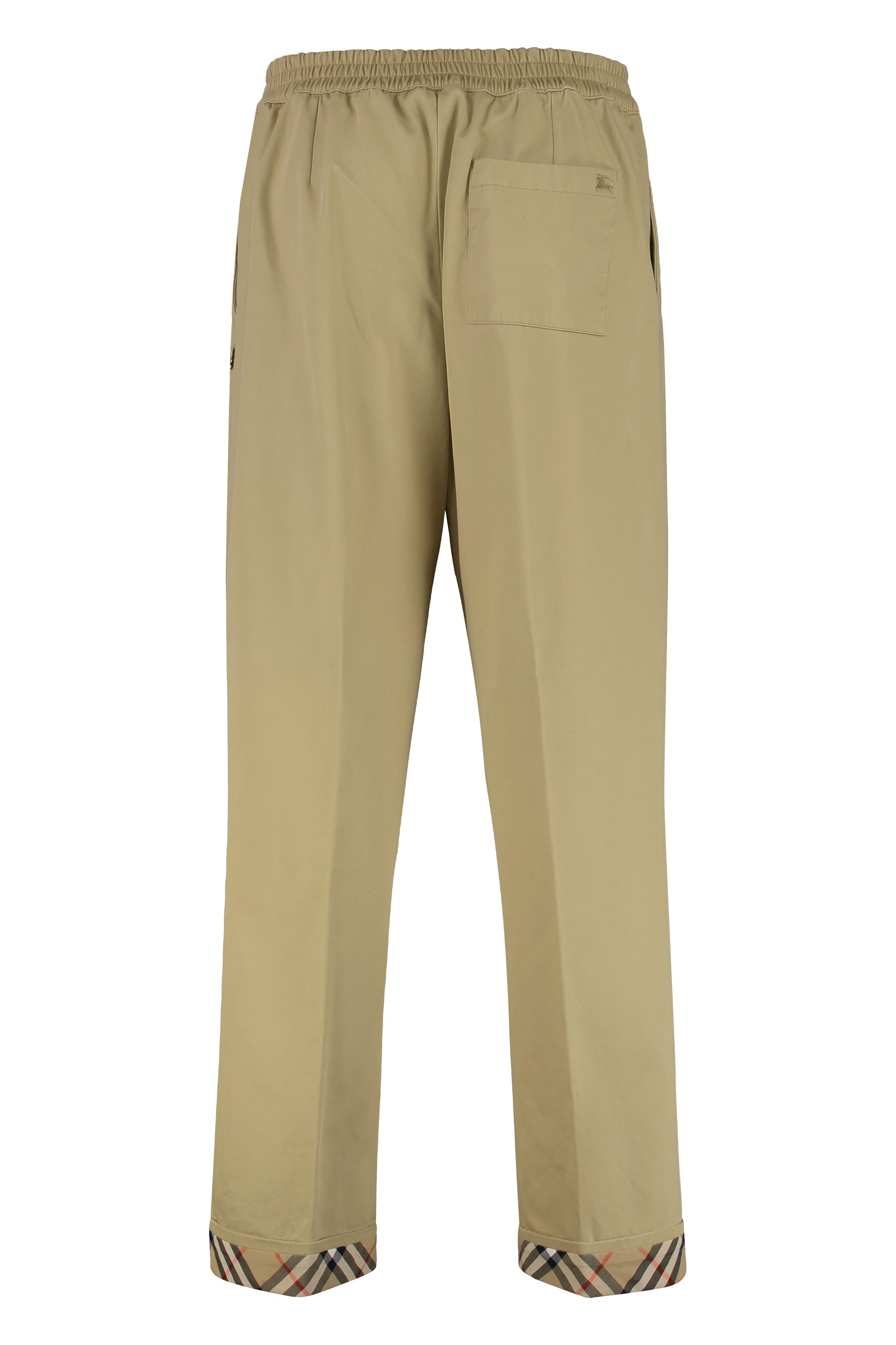 BURBERRY Cotton Trousers with Elastic Waistband for Men