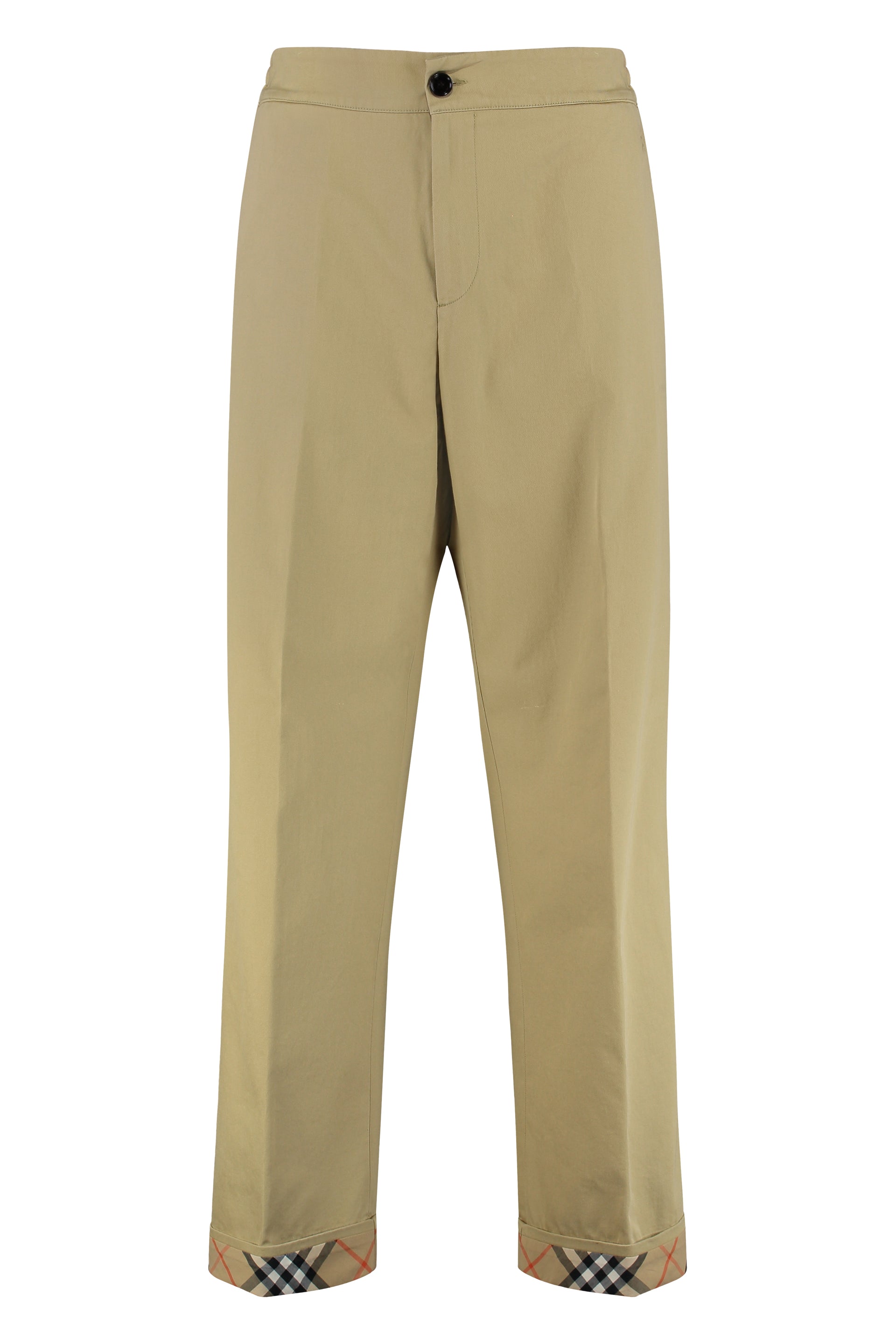 BURBERRY Cotton Trousers with Elastic Waistband for Men