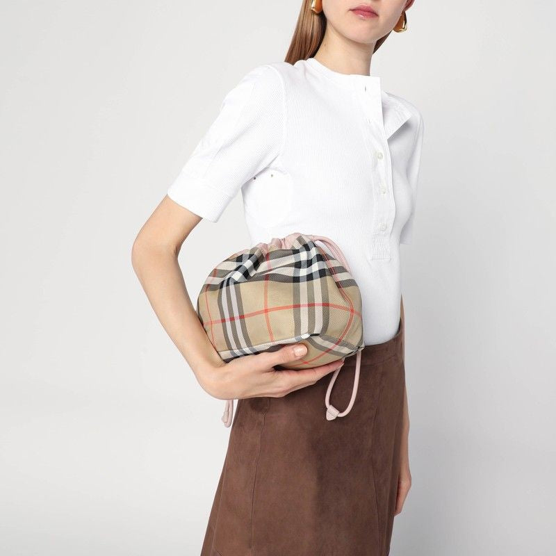 BURBERRY LS Drawstring Mini Pouch Handbag