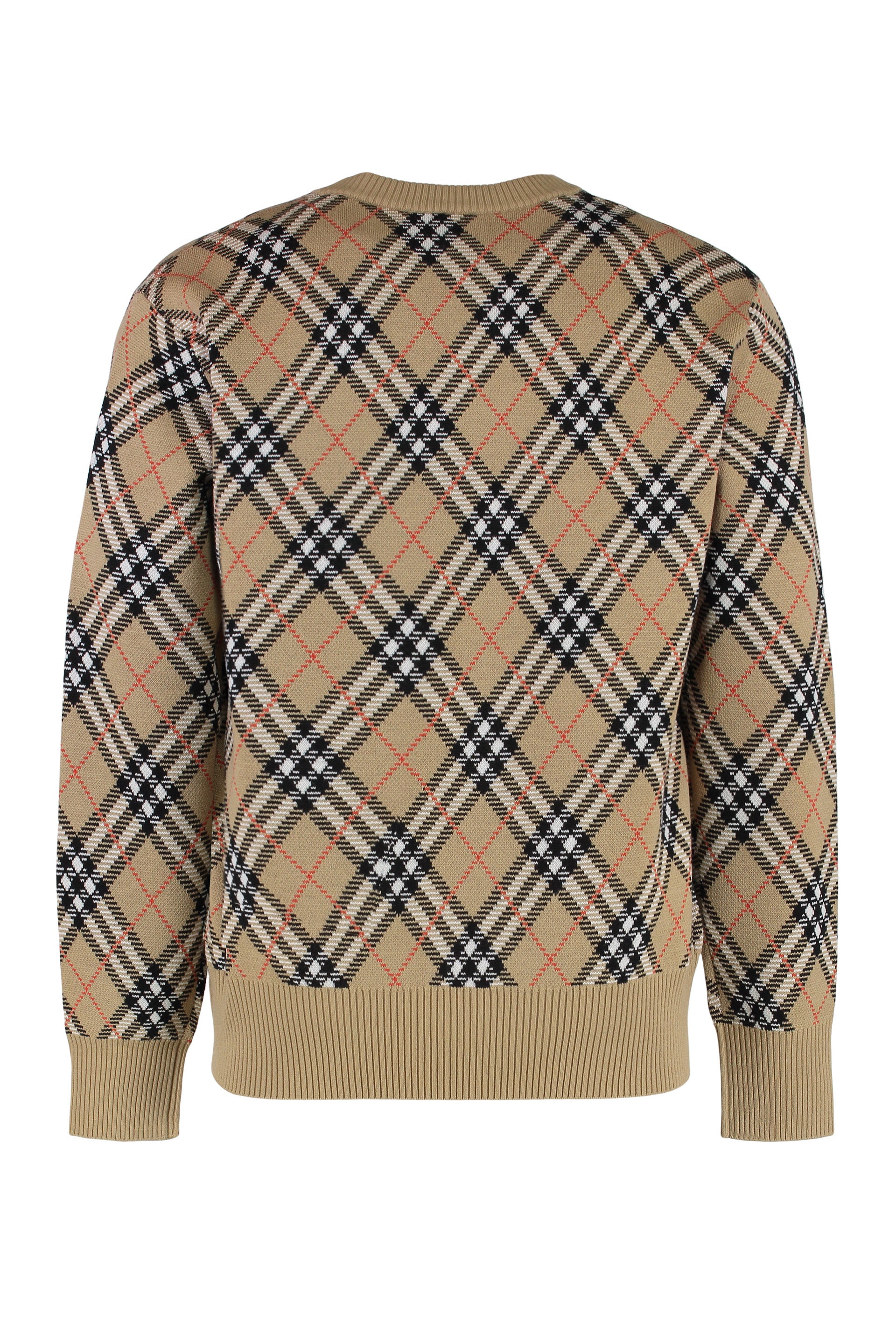 BURBERRY Vintage Check Knit Wool Pullover for Men