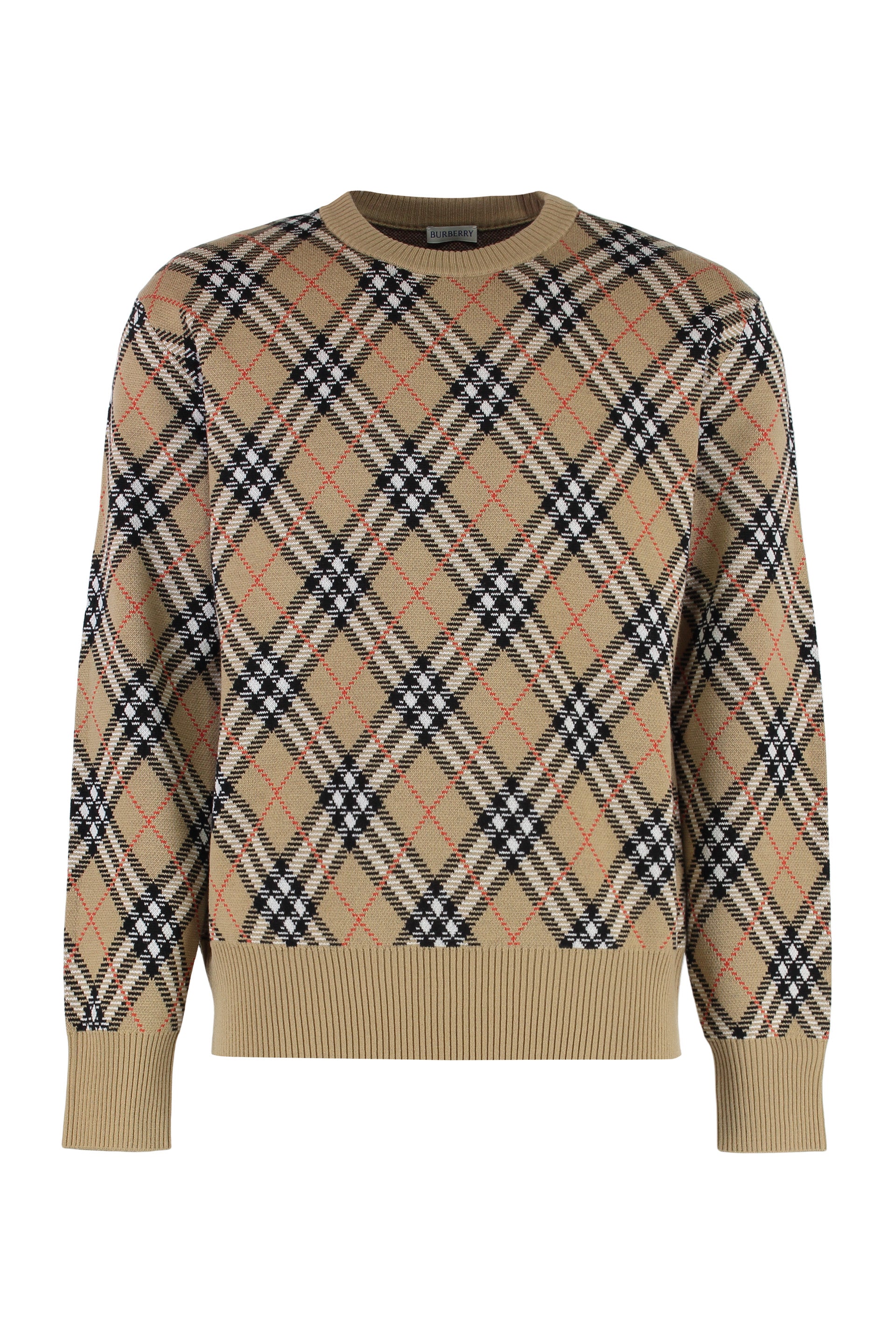 BURBERRY Vintage Check Knit Wool Pullover for Men