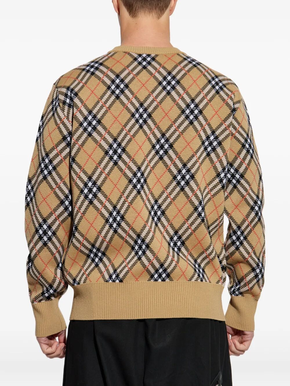 BURBERRY Classic Check-Pattern Wool Crew Neck Sweater