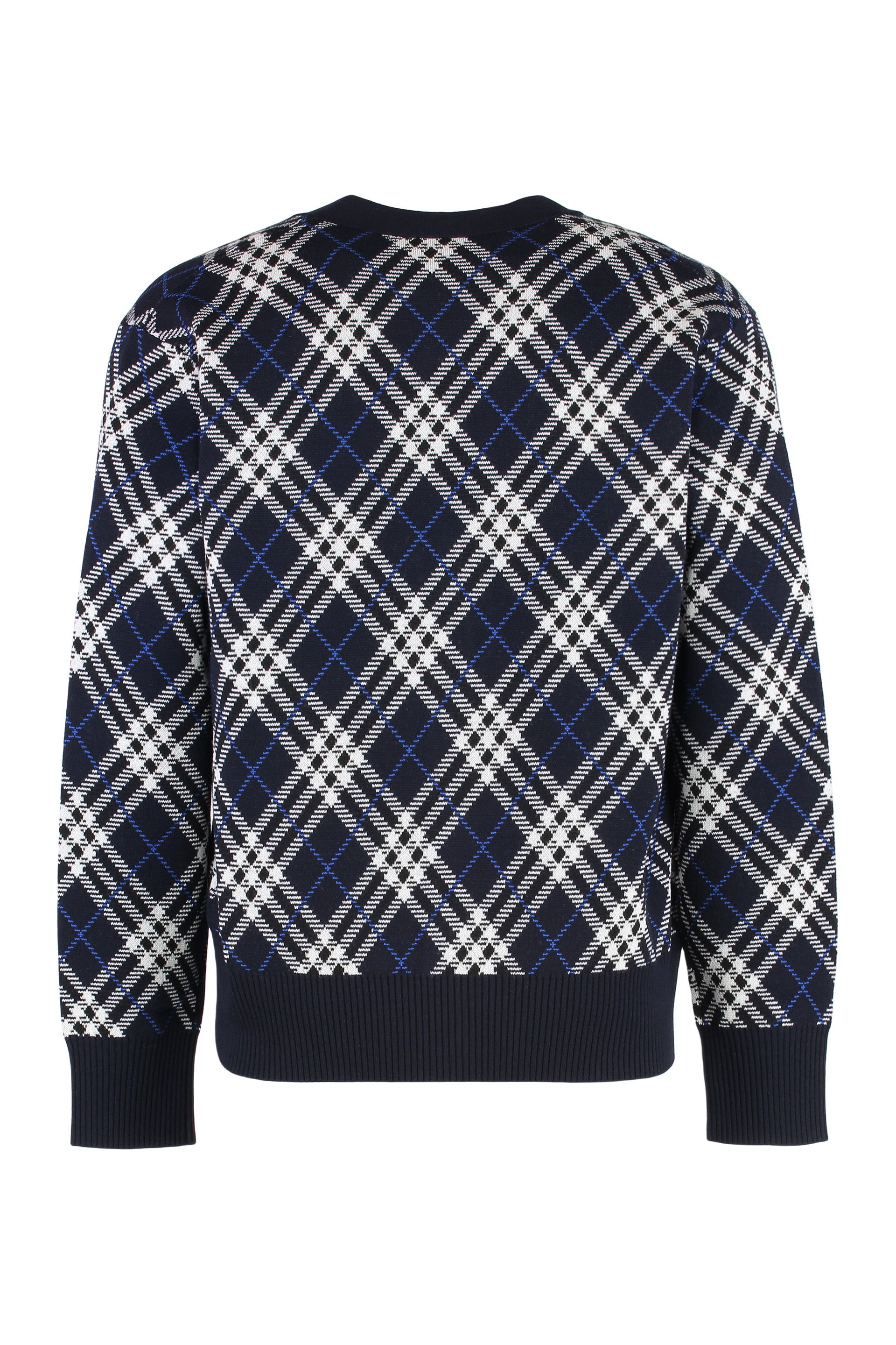 BURBERRY Wool Cardigan with Vintage Check Print for Men