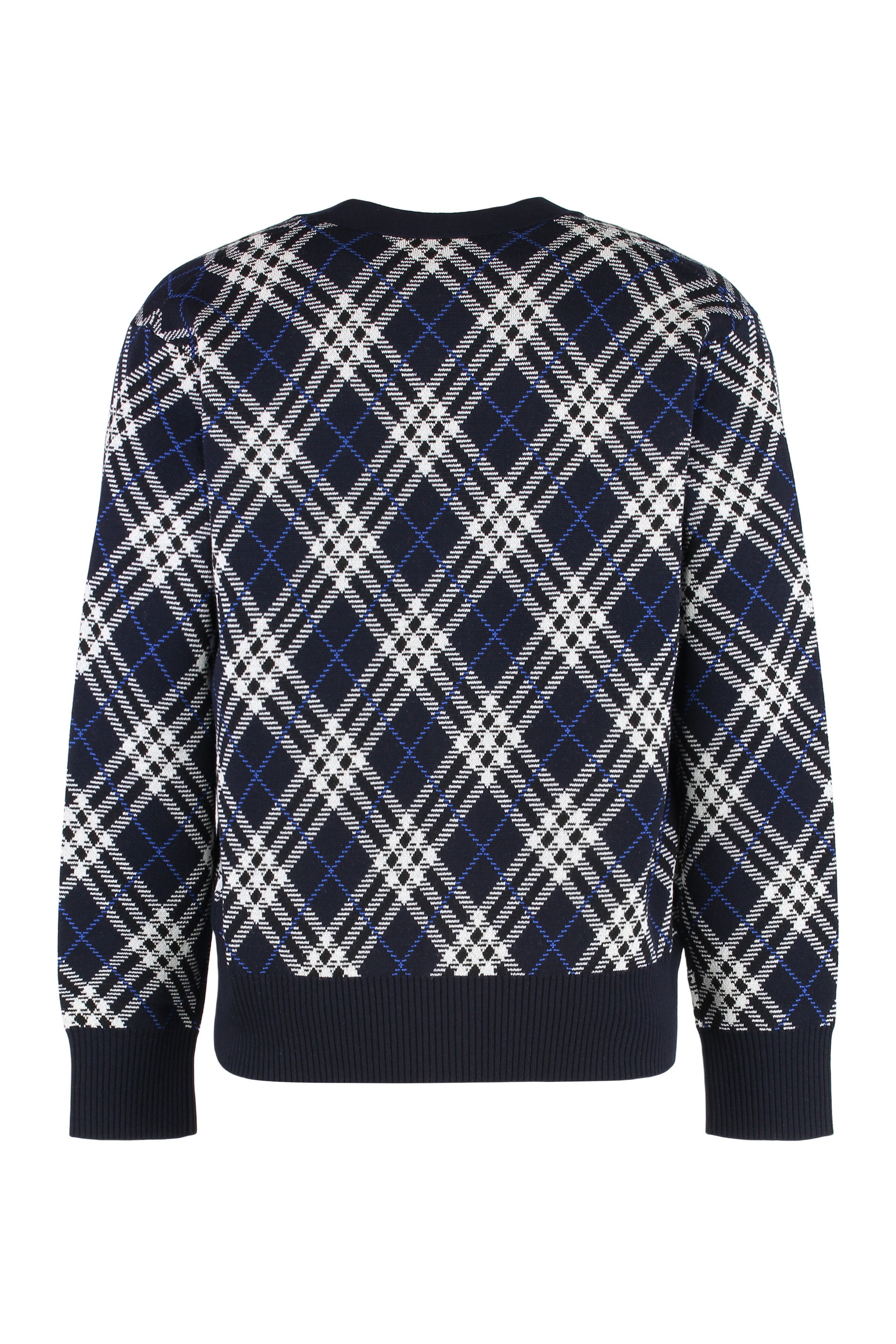 BURBERRY Wool Cardigan with Vintage Check Print for Men