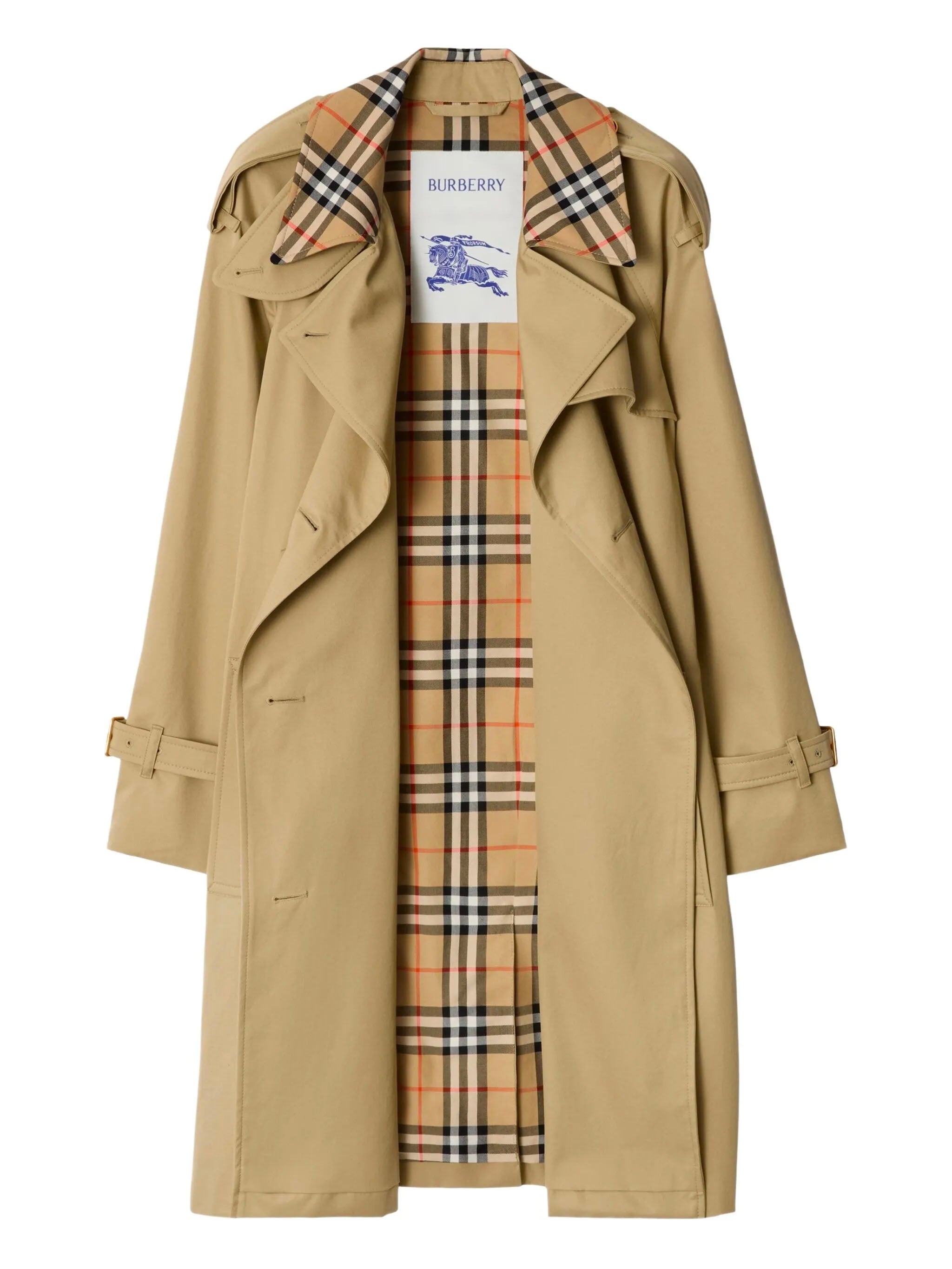 BURBERRY Medium Trench Jacket with Check Collar