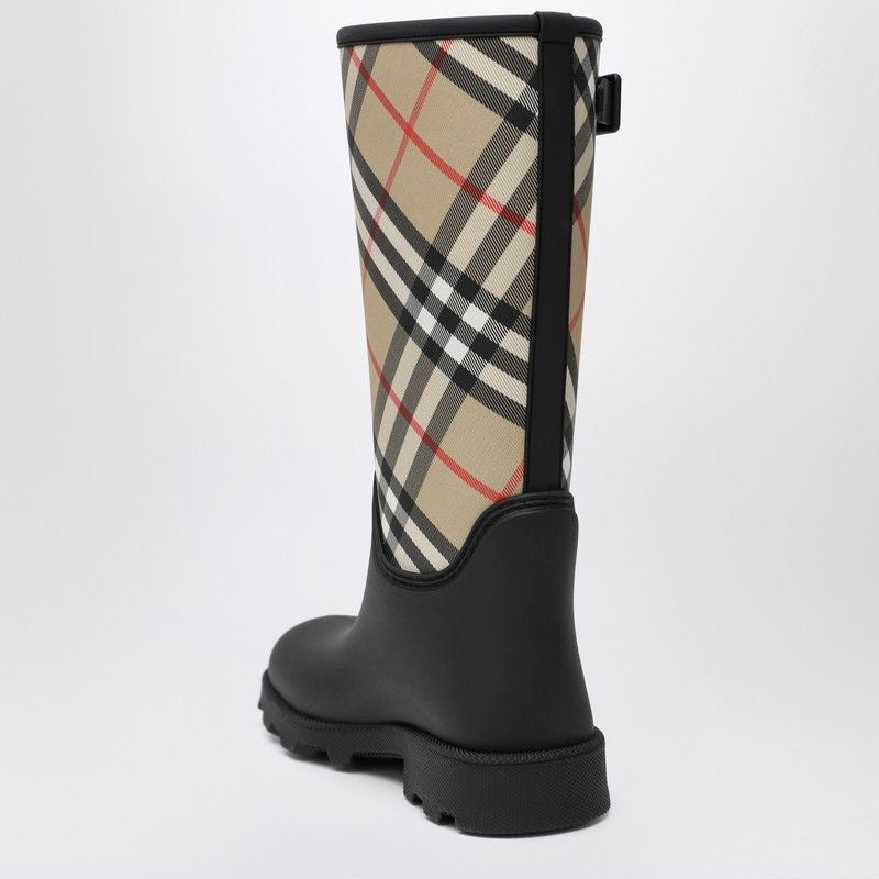 BURBERRY Vintage Check Print Rubber Rain Boots