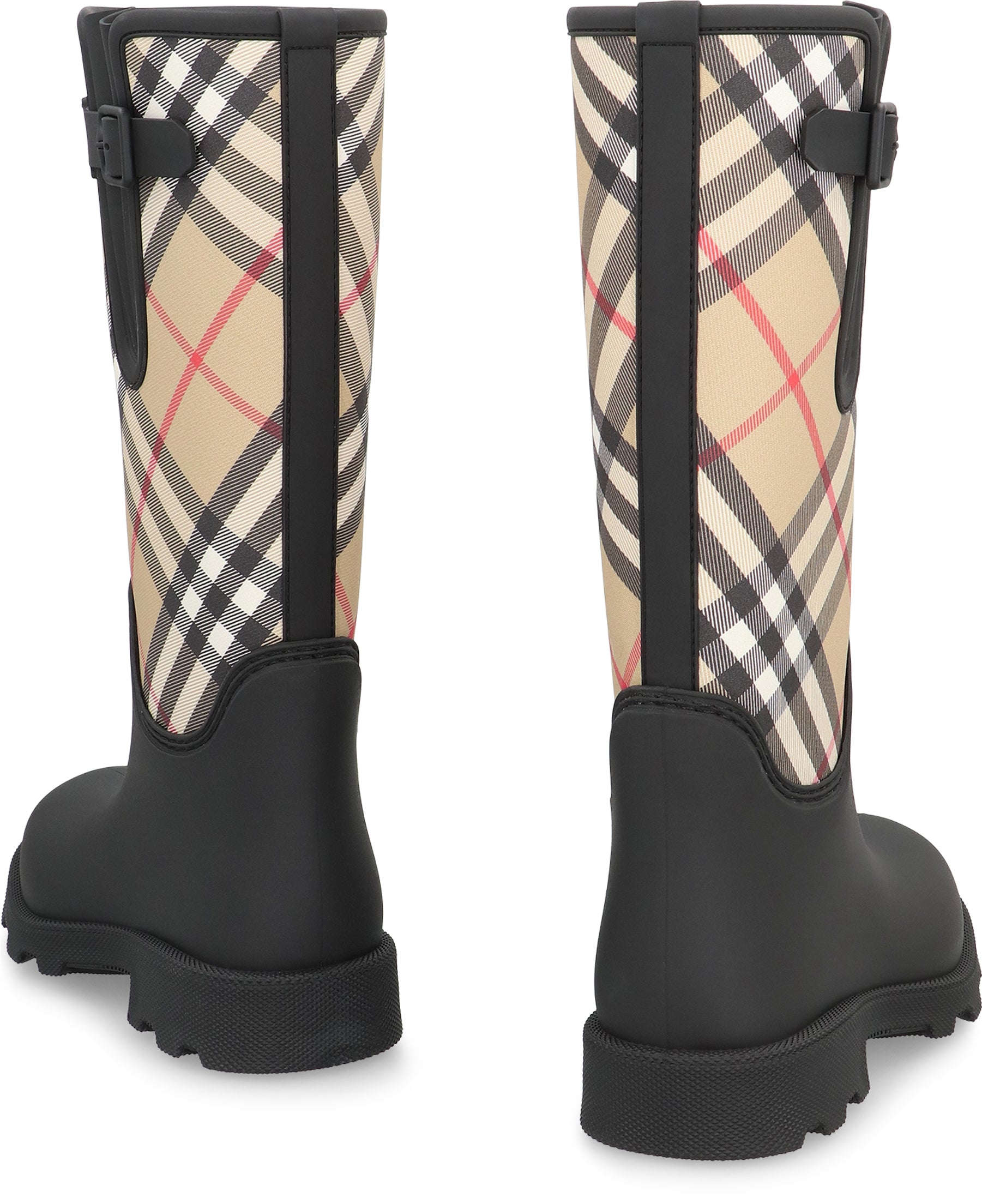 BURBERRY Vintage Check Print Rubber Rain Boots