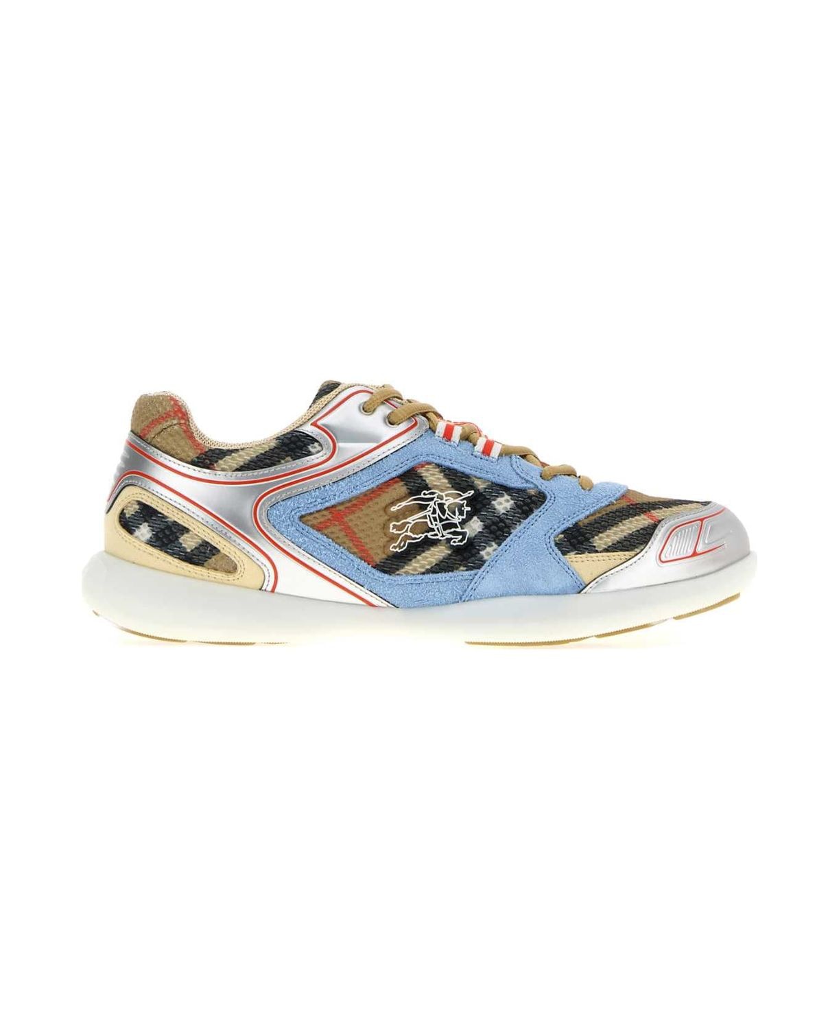 BURBERRY Multicolored Mesh and Suede Matrix Sneakers for Men